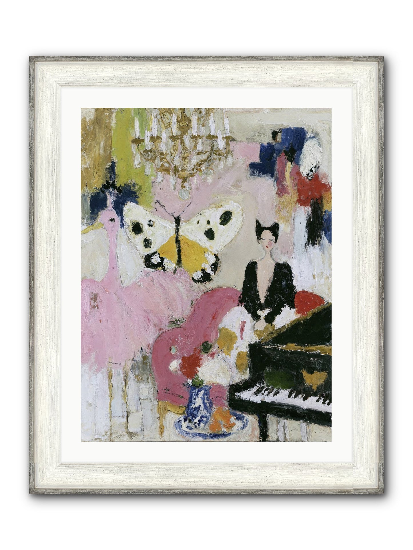 Powder, Pearl, and Nerve Framed Print - Driftwood White 24x32