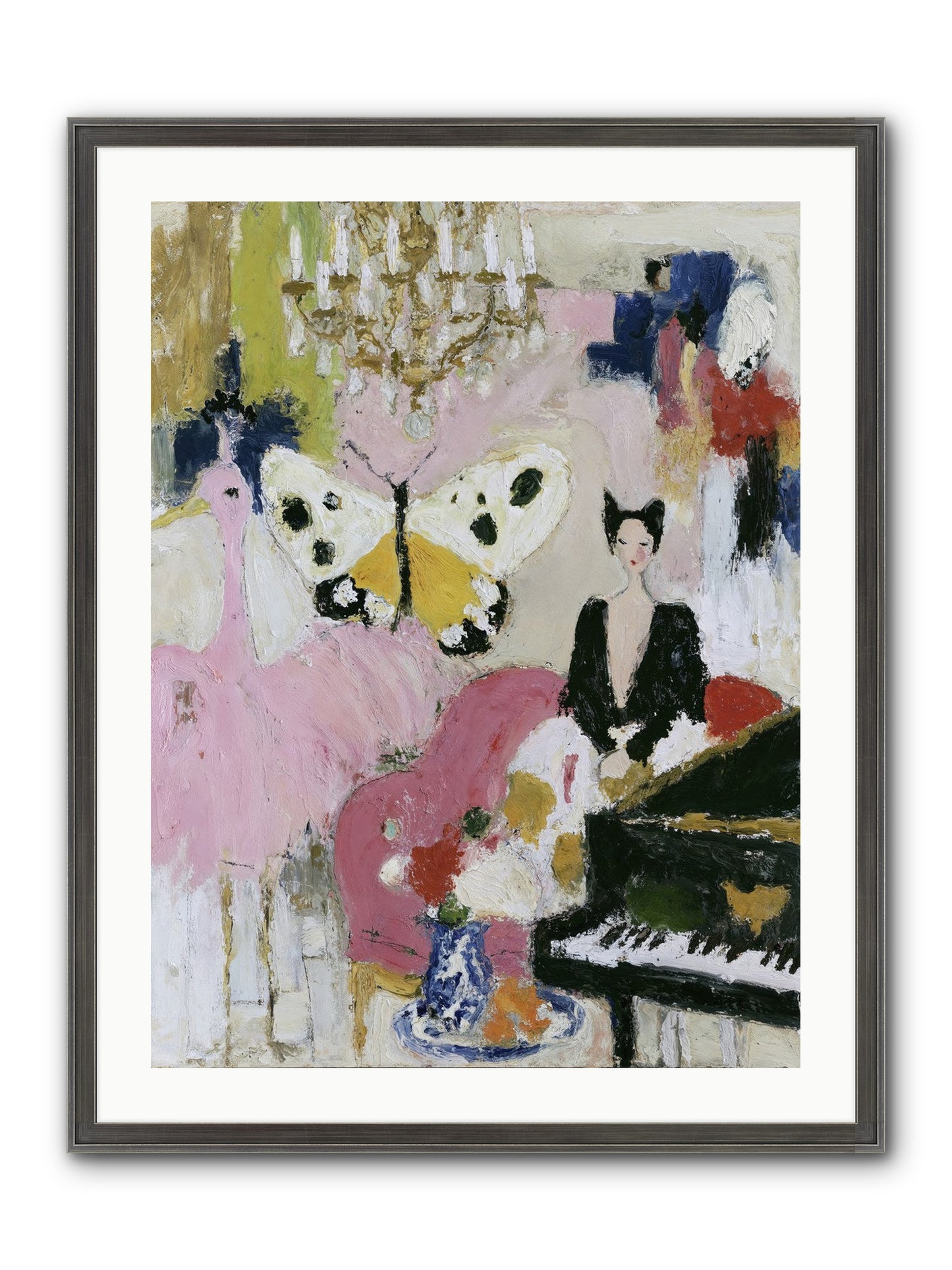 Powder, Pearl, and Nerve Framed Print - Slimwoods Black/Silver 24x32