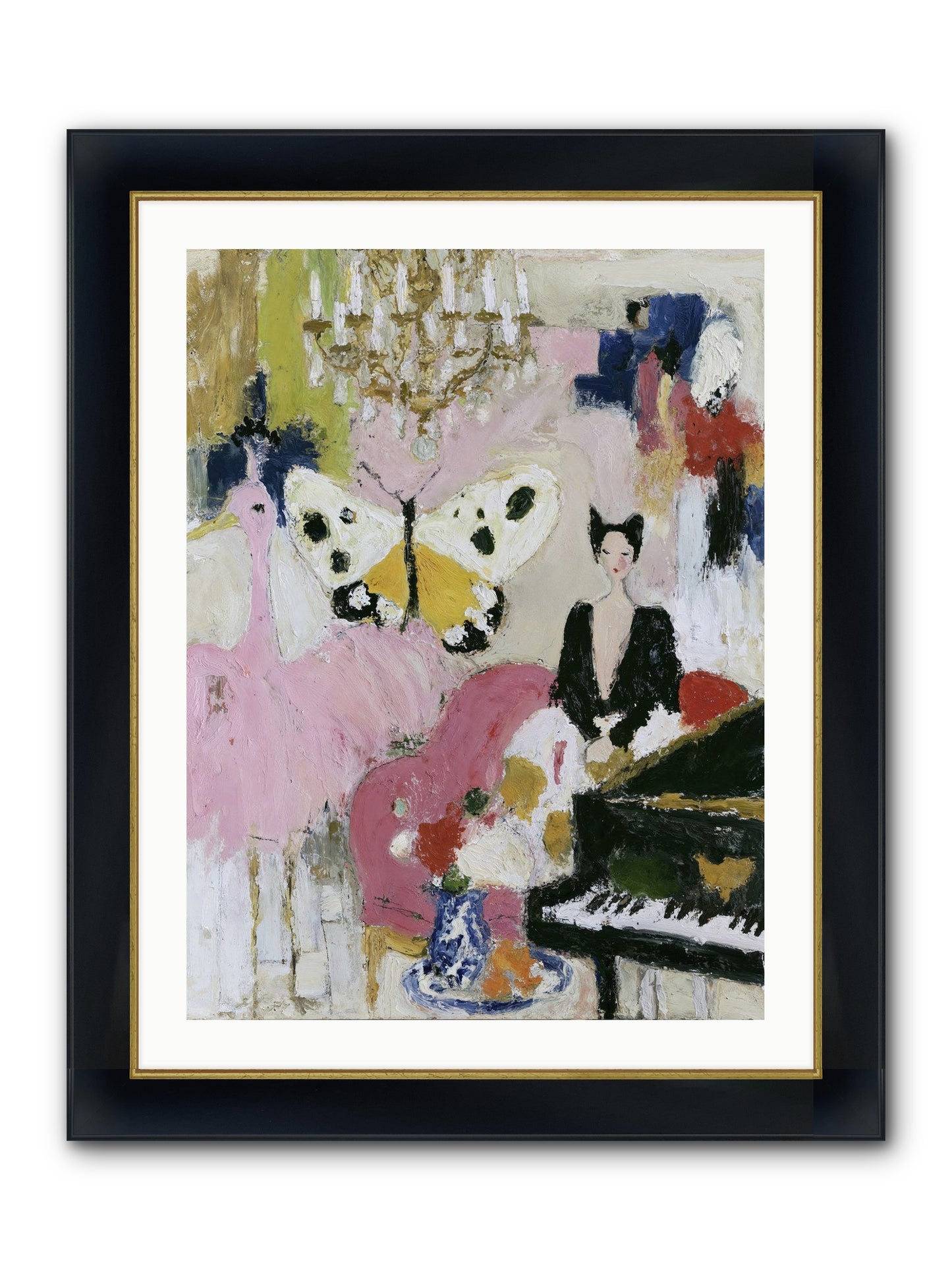 Powder, Pearl, and Nerve Framed Print - Wide Black w/Gold 24x32