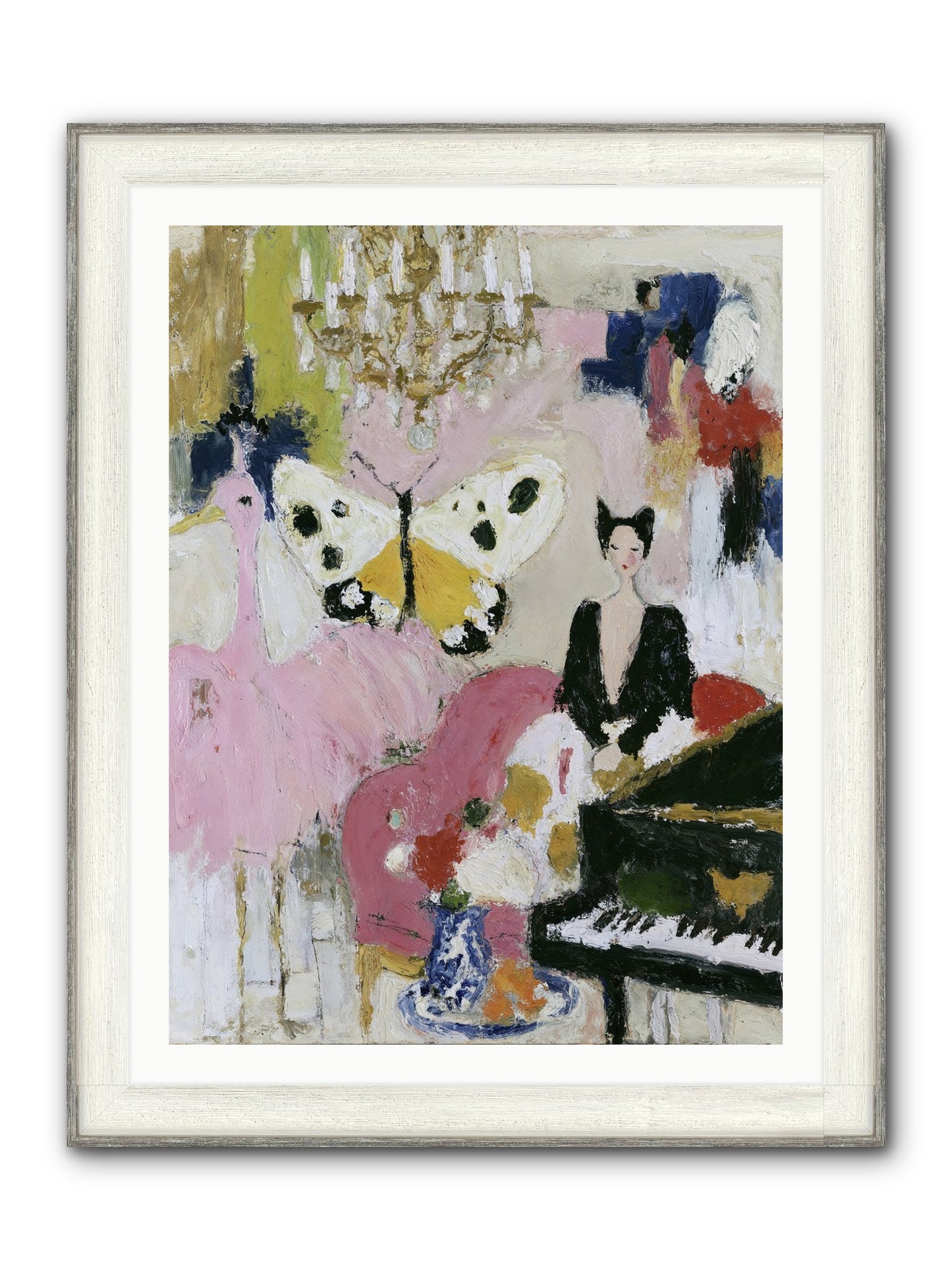 Powder, Pearl, and Nerve Framed Print - Driftwood White 30x40