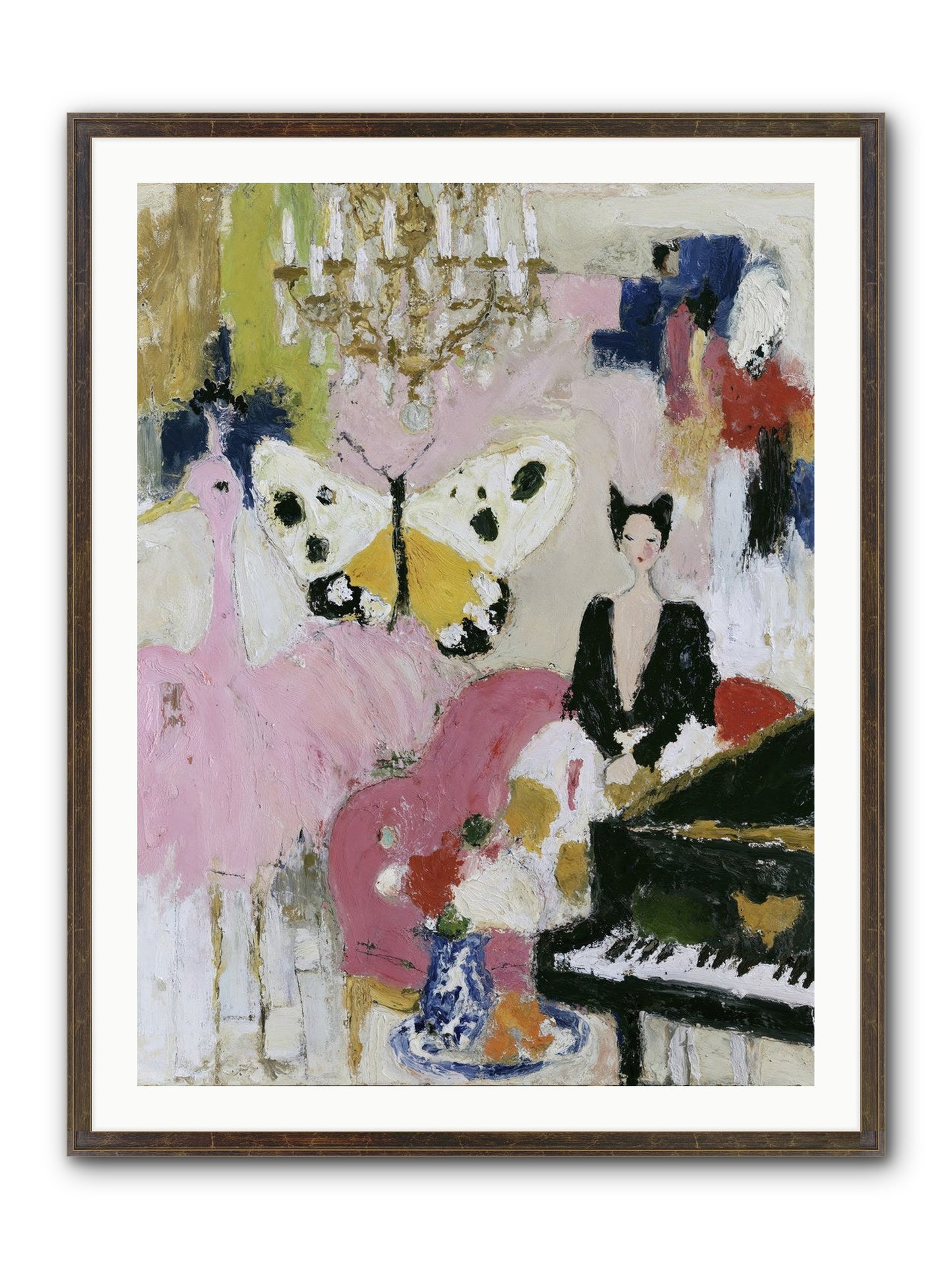 Powder, Pearl, and Nerve Framed Print - Slimwoods Black/Gold 30x40