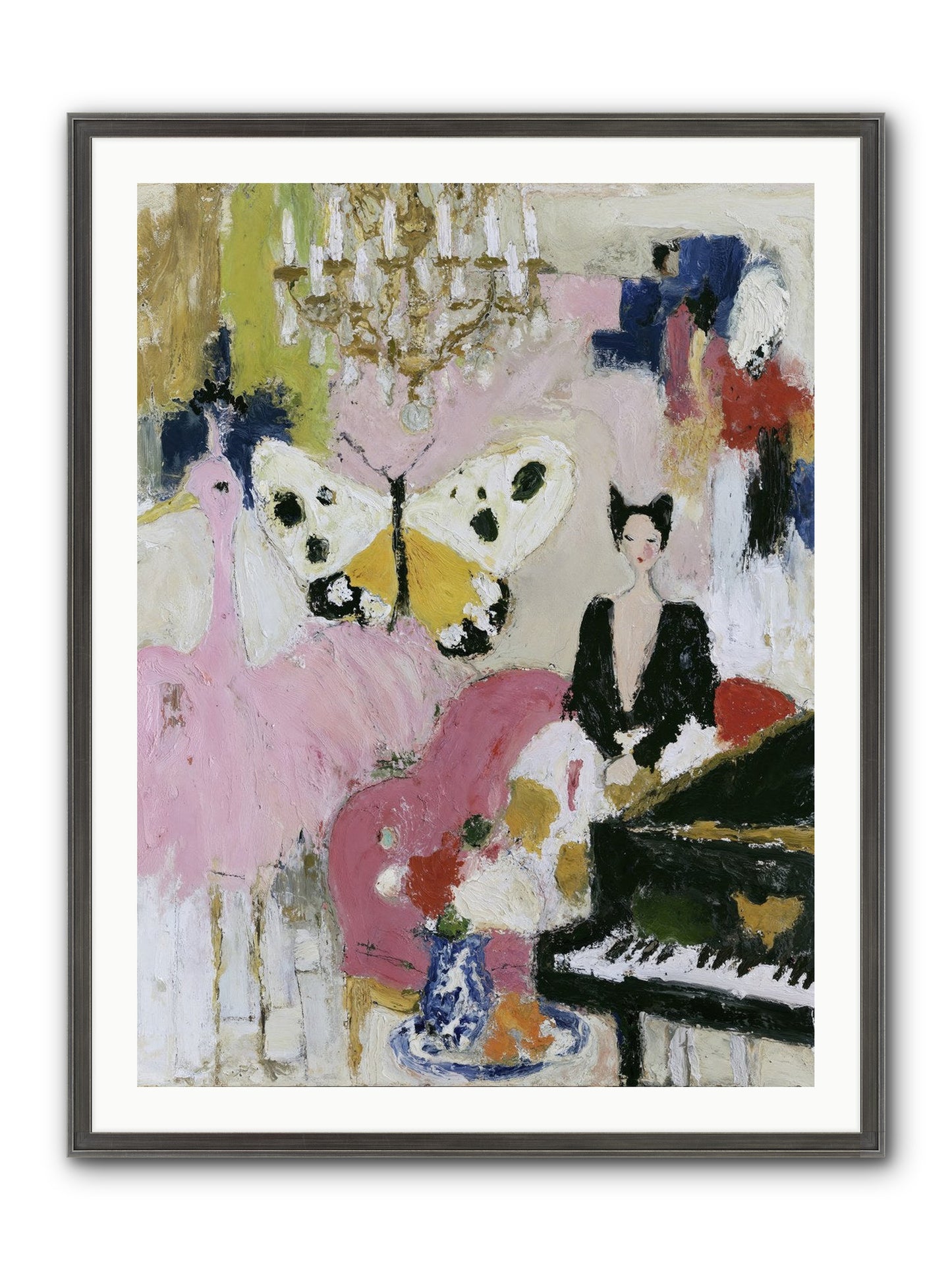 Powder, Pearl, and Nerve Framed Print - Slimwoods Black/Silver 30x40