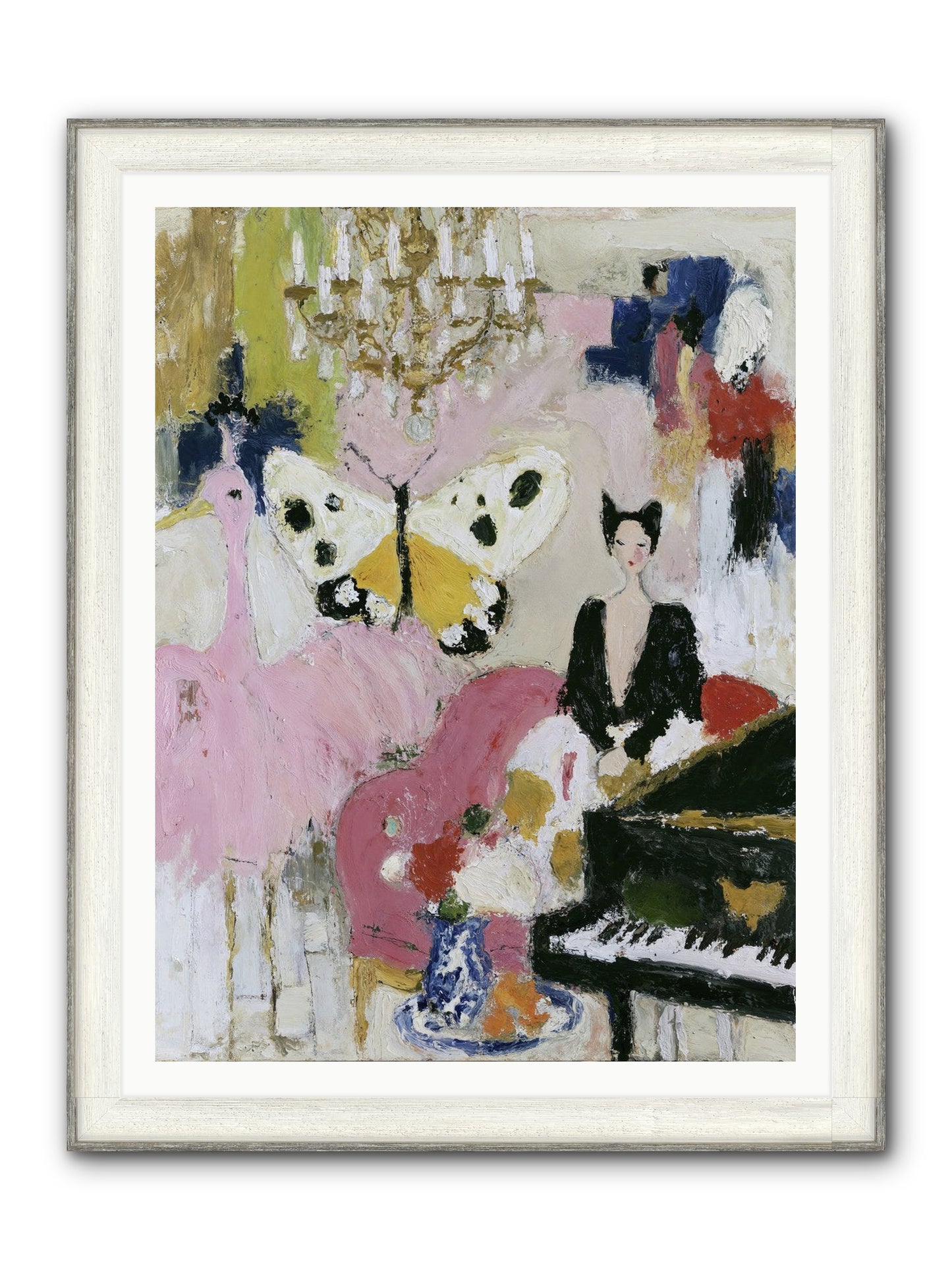 Powder, Pearl, and Nerve Framed Print - Driftwood White 36x48