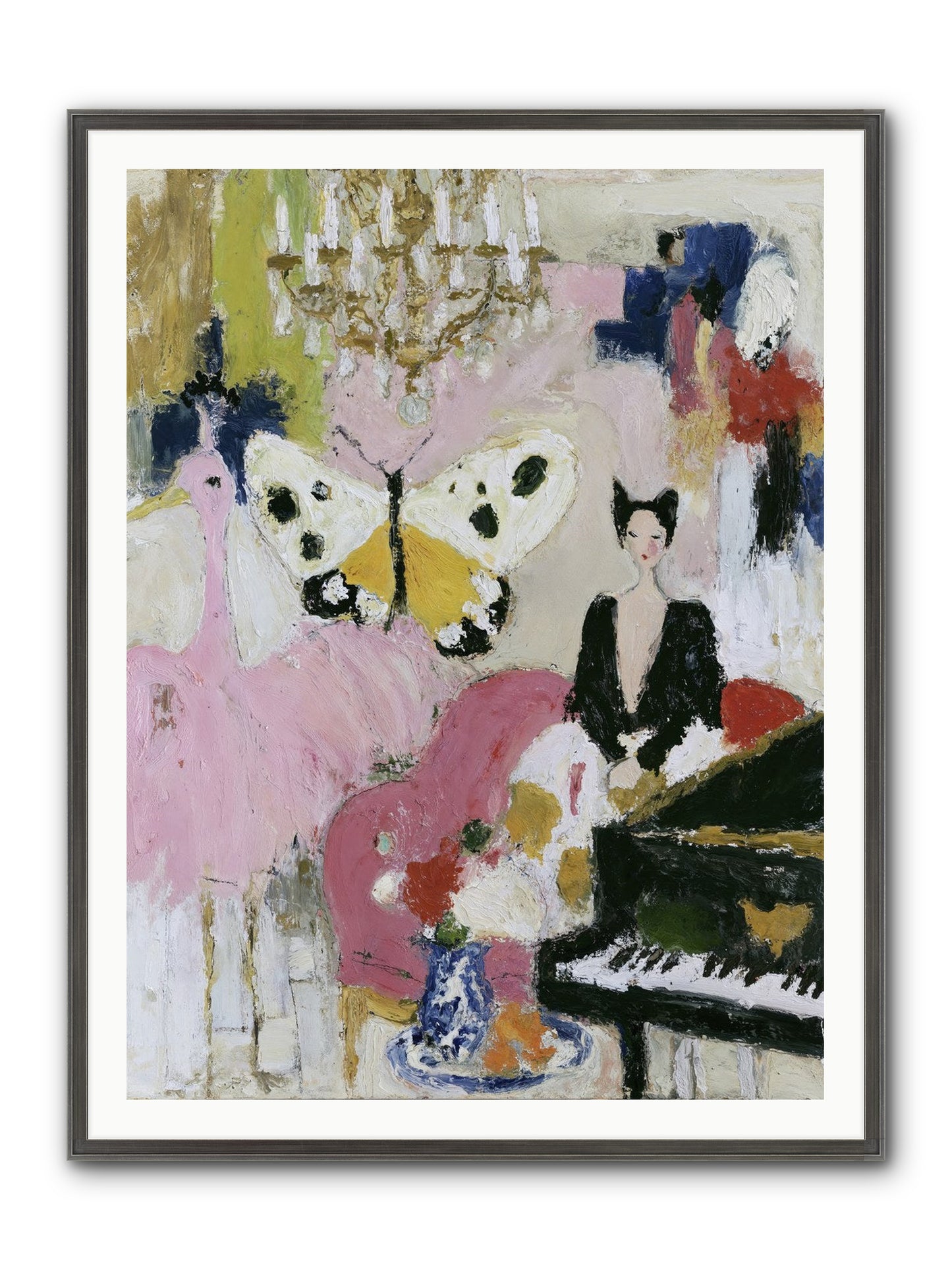 Powder, Pearl, and Nerve Framed Print - Slimwoods Black/Silver 36x48