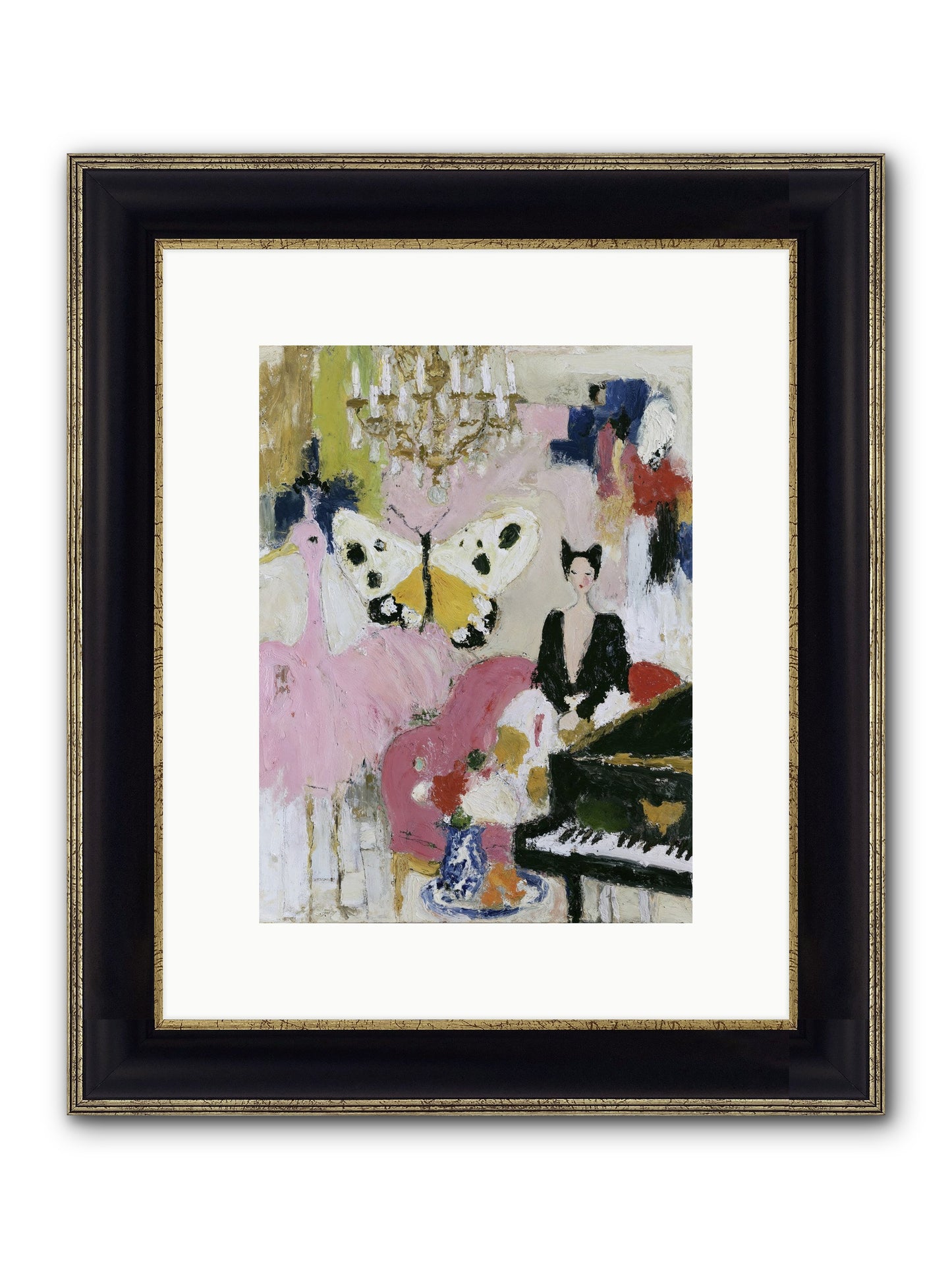 Powder, Pearl, and Nerve Framed Print - Black & Gold 9x12