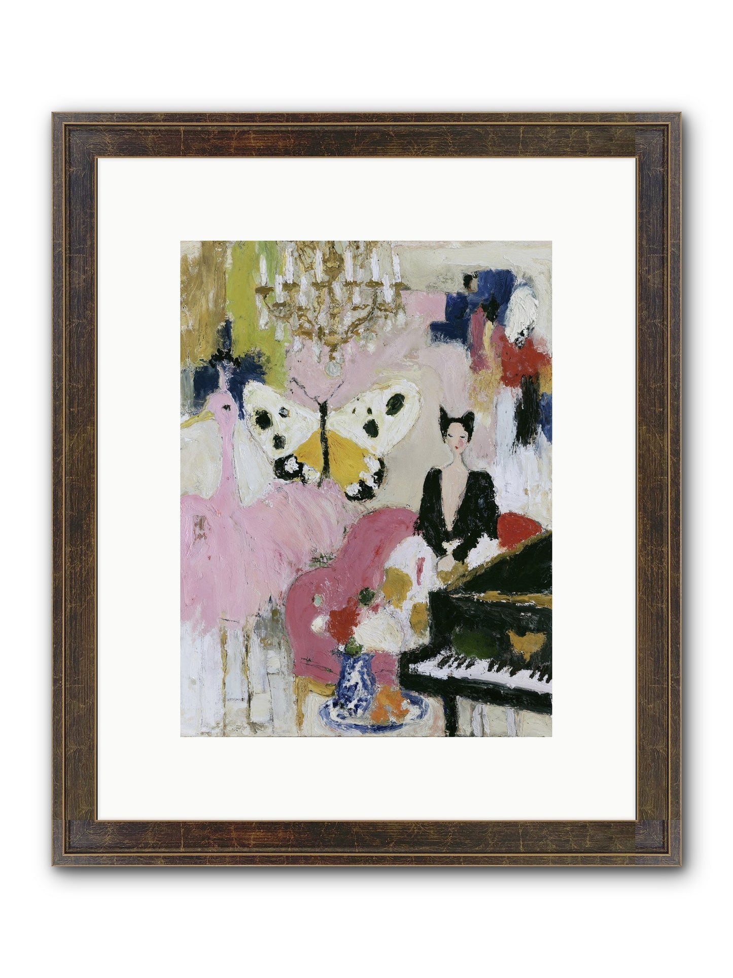 Powder, Pearl, and Nerve Framed Print - Slimwoods Black/Gold 9x12