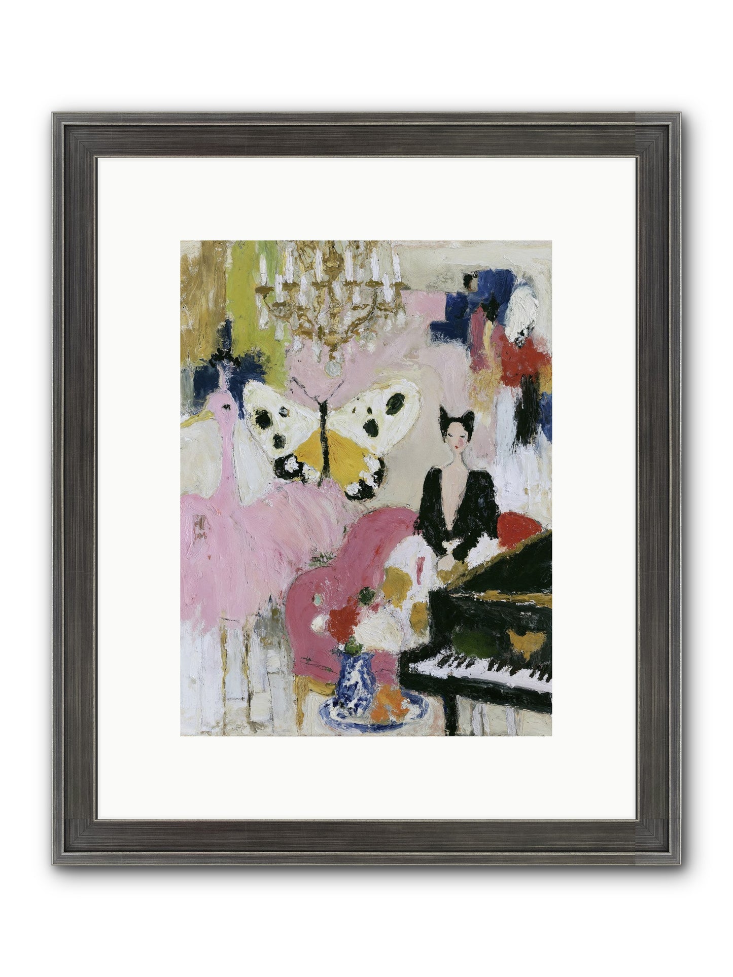 Powder, Pearl, and Nerve Framed Print - Slimwoods Black/Silver 9x12