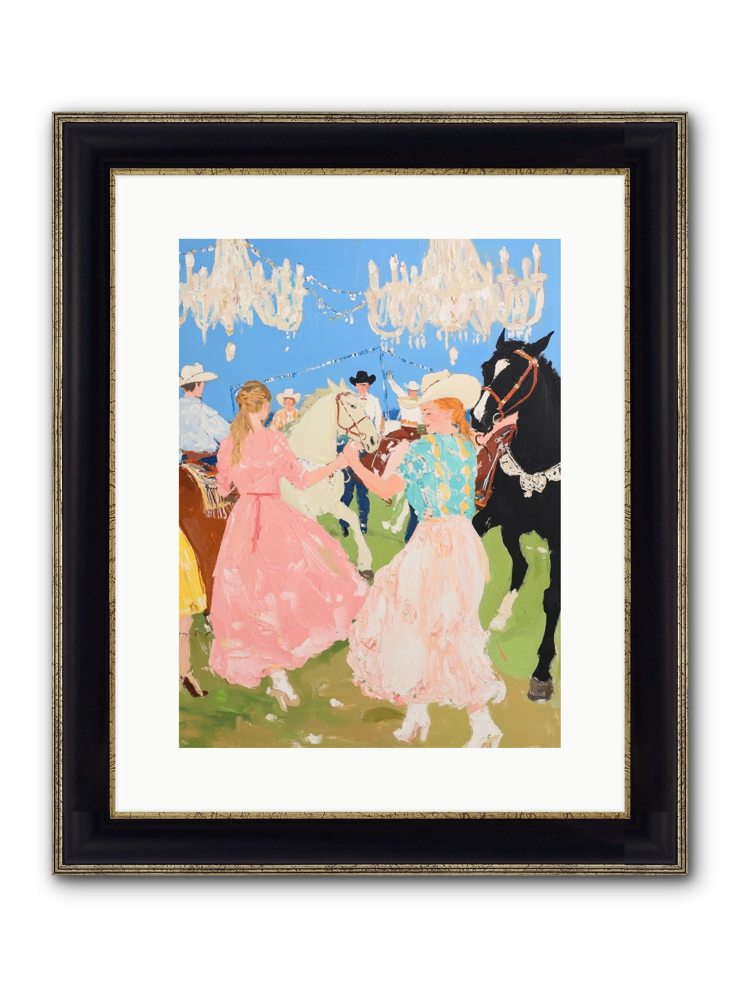 Prairie Dance Framed Print - Black & Gold 12x16