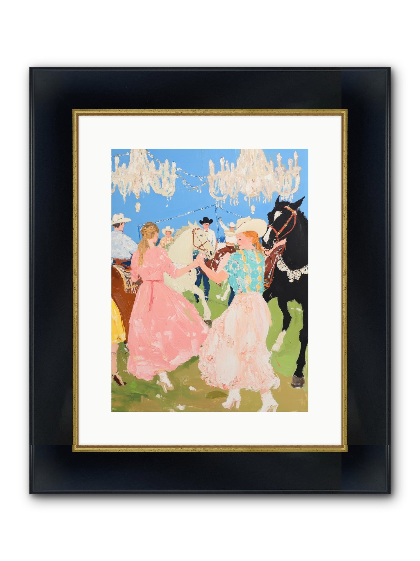 Prairie Dance Framed Print - Wide Black w/Gold 12x16