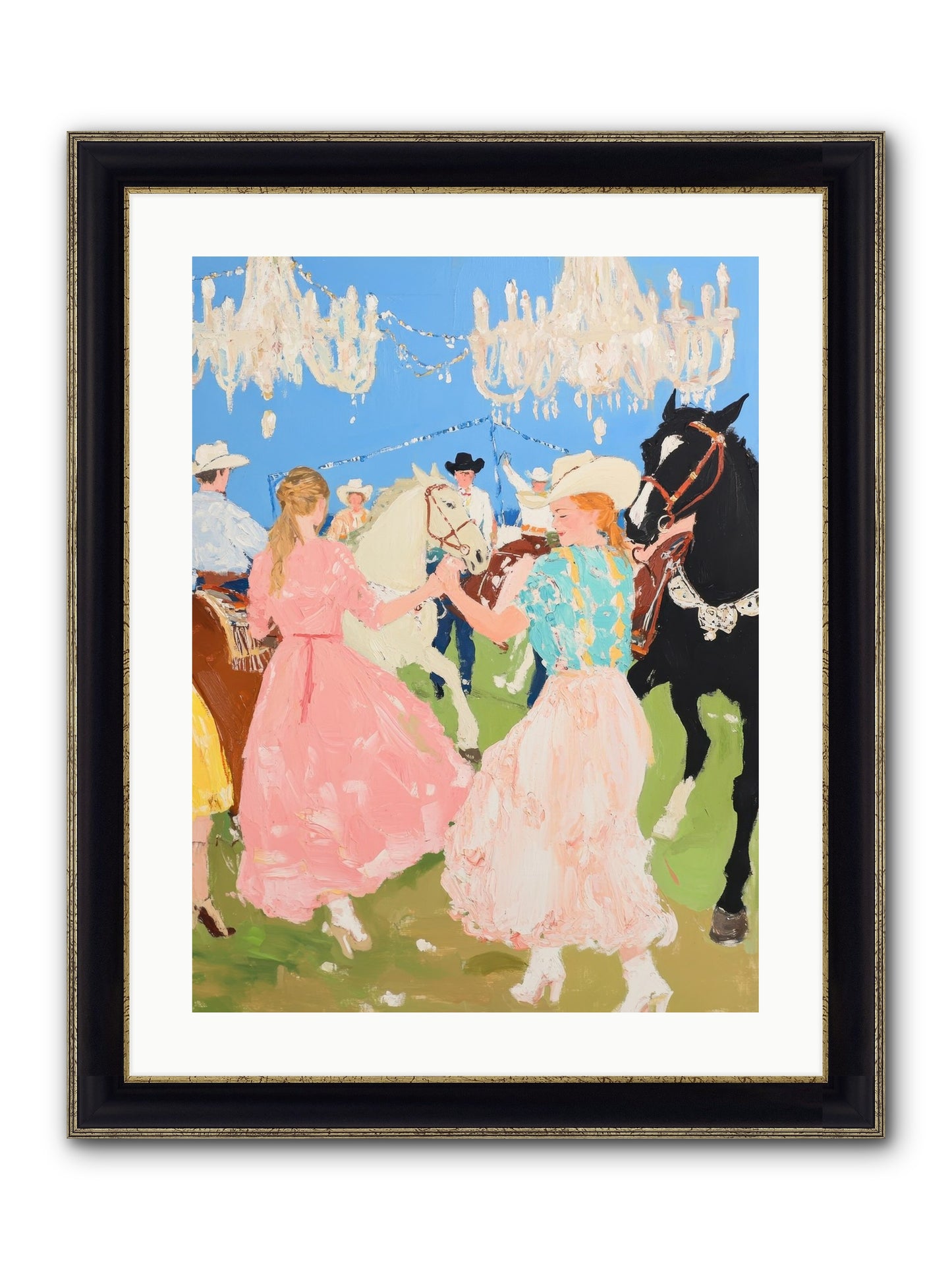 Prairie Dance Framed Print - Black & Gold 18x24