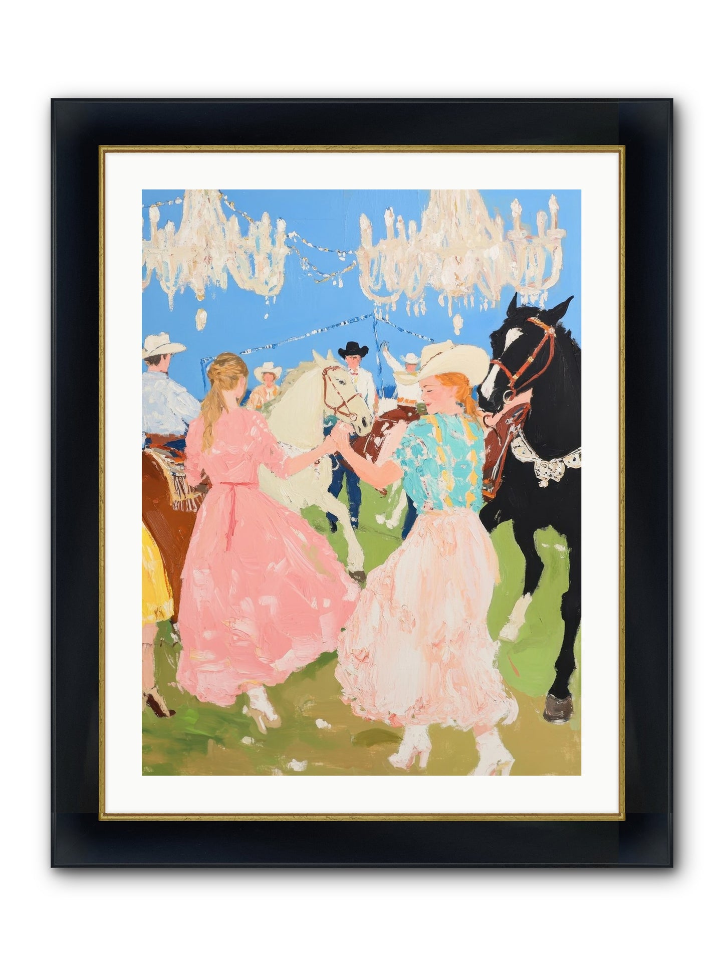 Prairie Dance Framed Print - Wide Black w/Gold 24x32