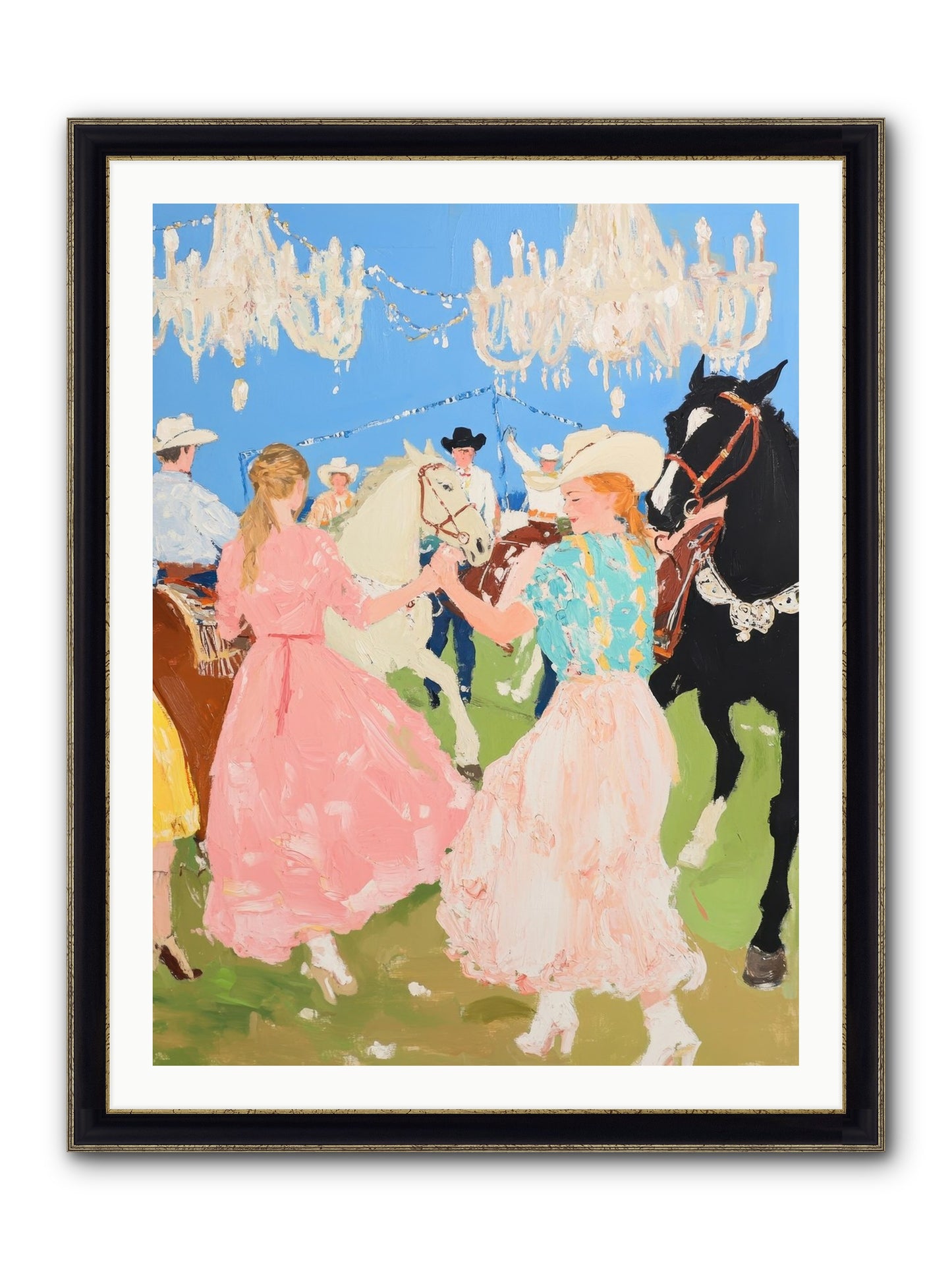 Prairie Dance Framed Print - Black & Gold 30x40