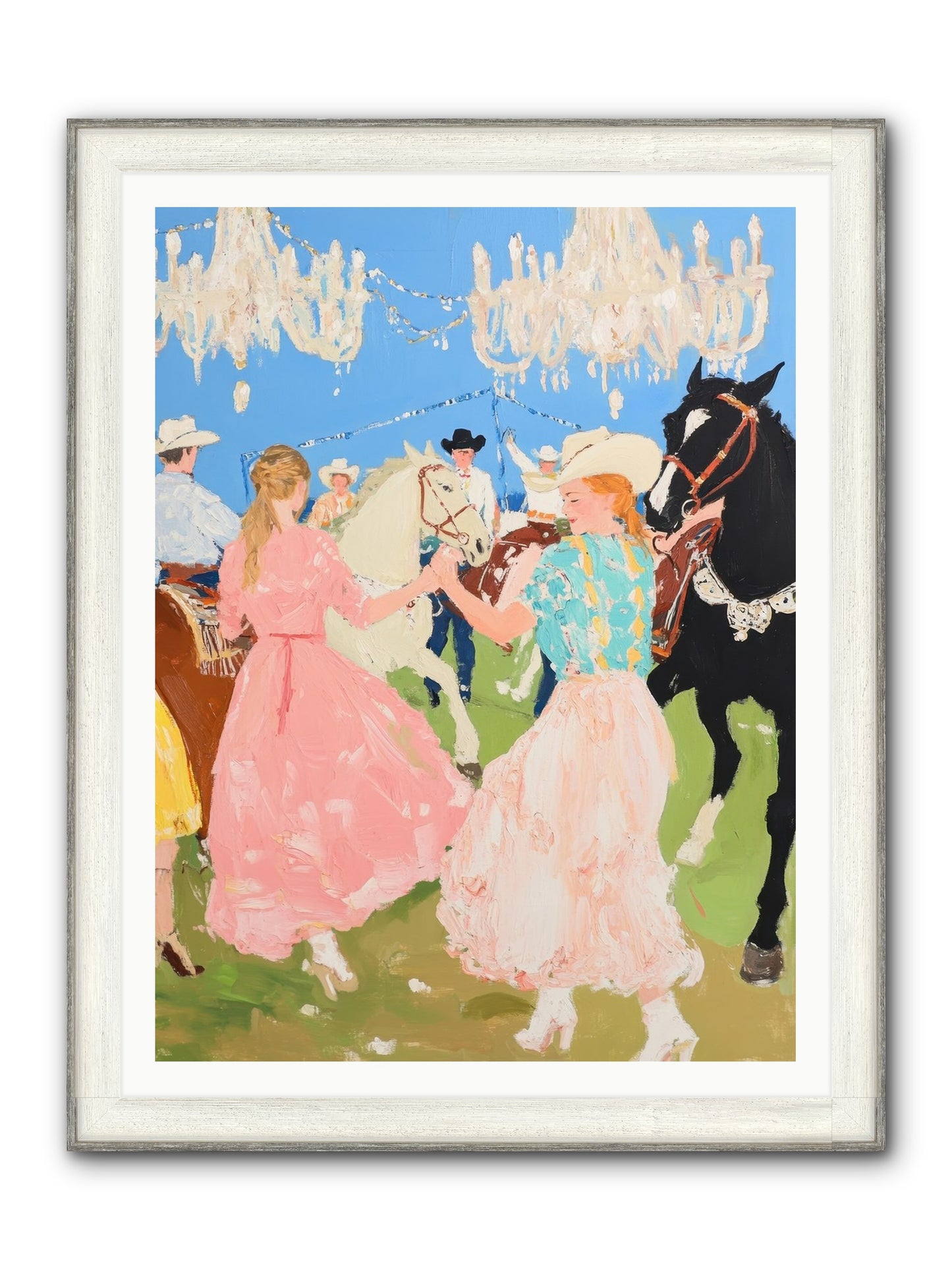 Prairie Dance Framed Print - Driftwood White 36x48
