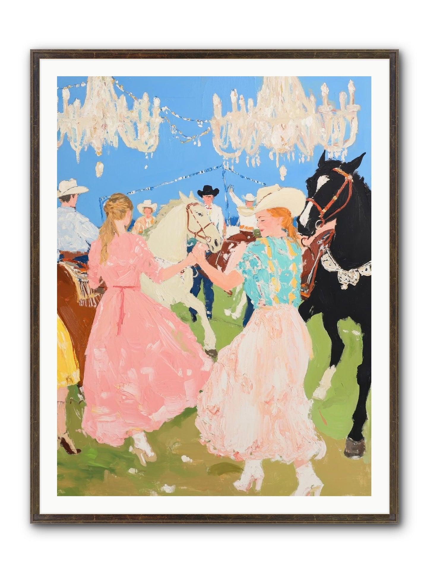 Prairie Dance Framed Print - Slimwoods Black/Gold 36x48