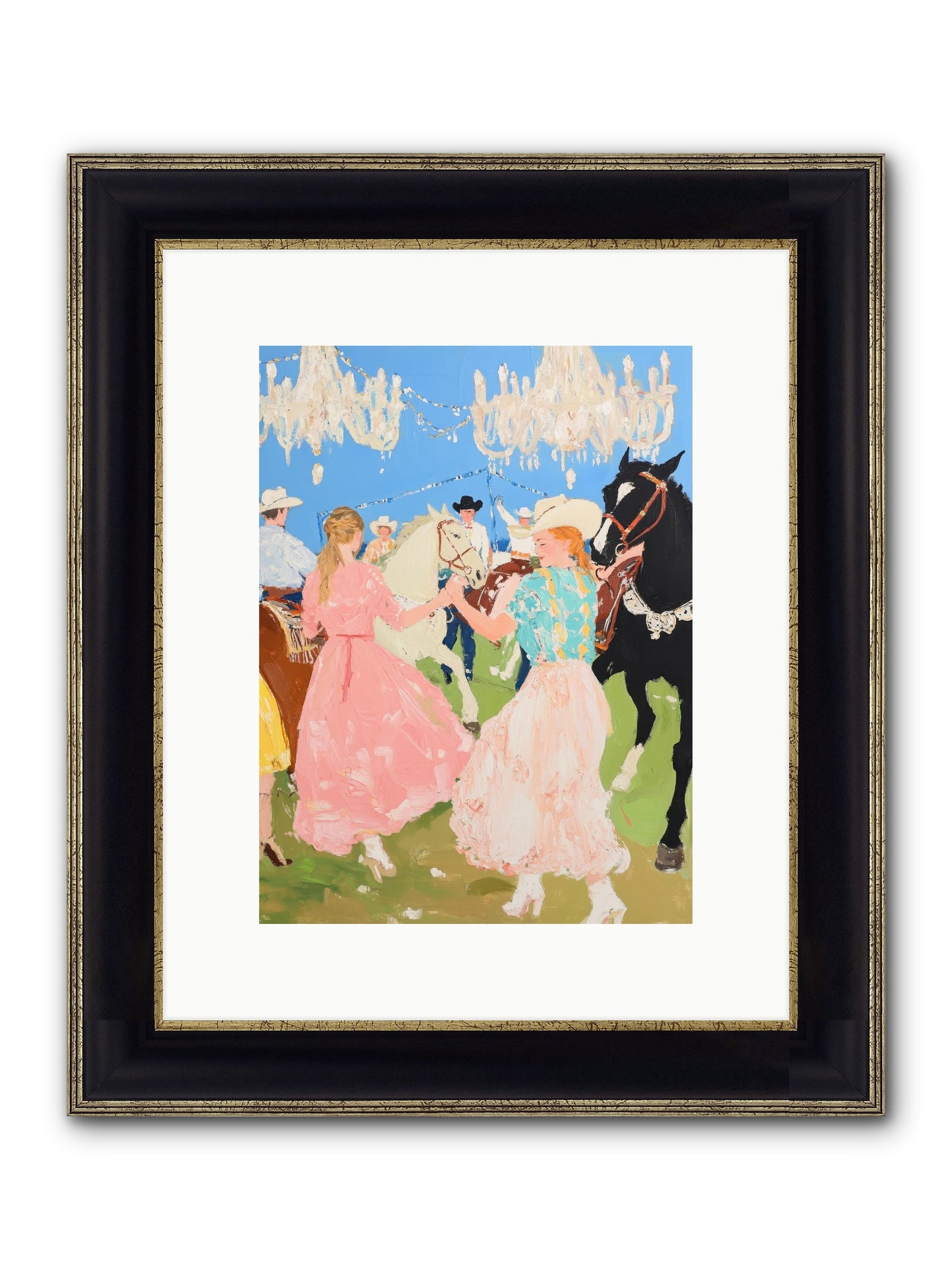 Prairie Dance Framed Print - Black & Gold 9x12