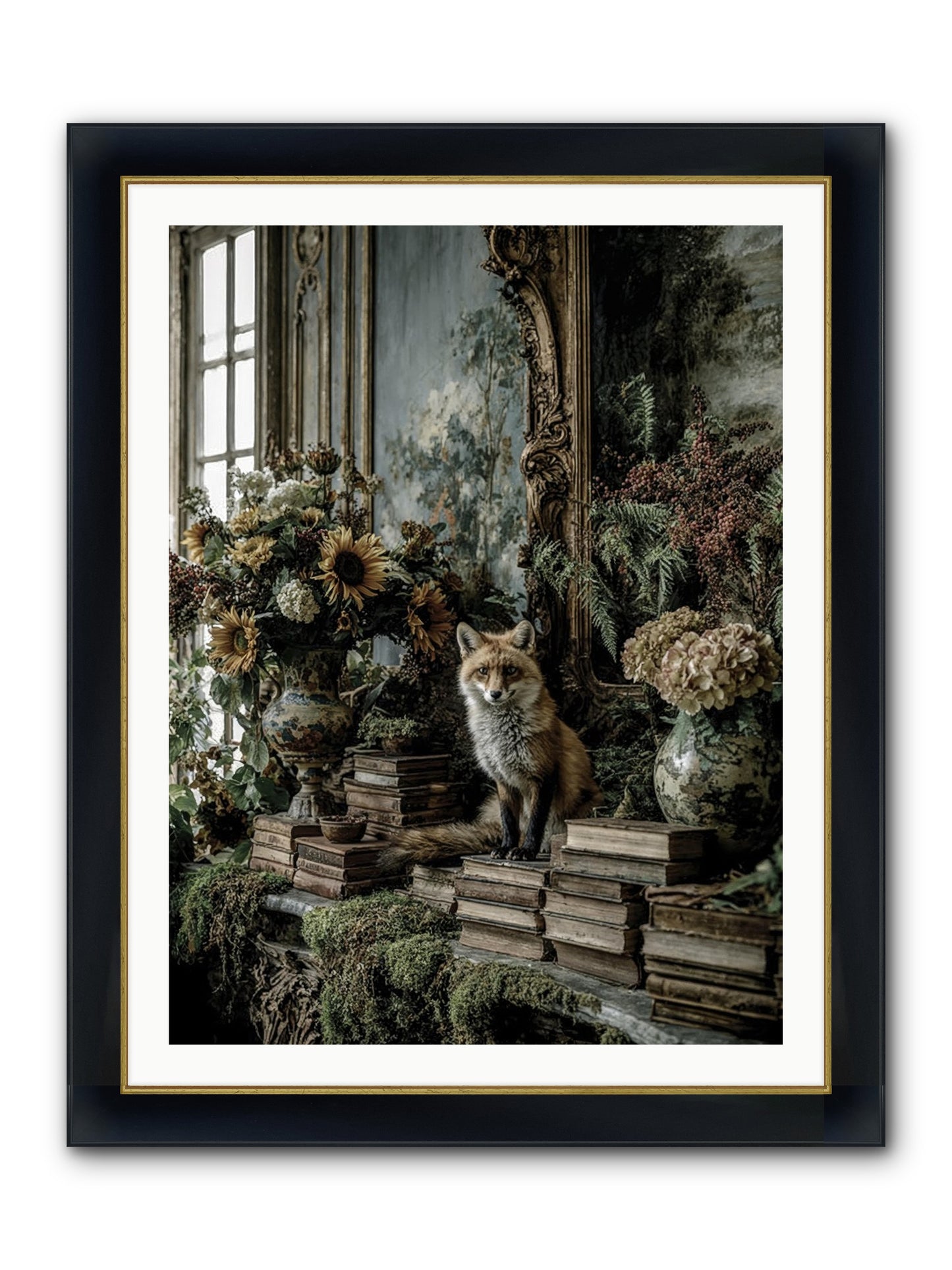 Prairie Dancer Framed Print - Wide Black w/Gold 30x40