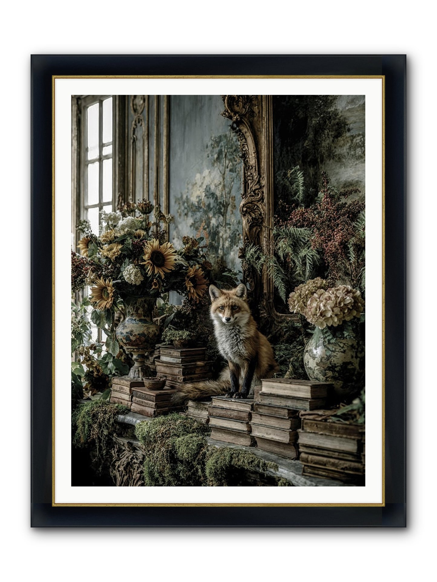 Prairie Dancer Framed Print - Wide Black w/Gold 36x48
