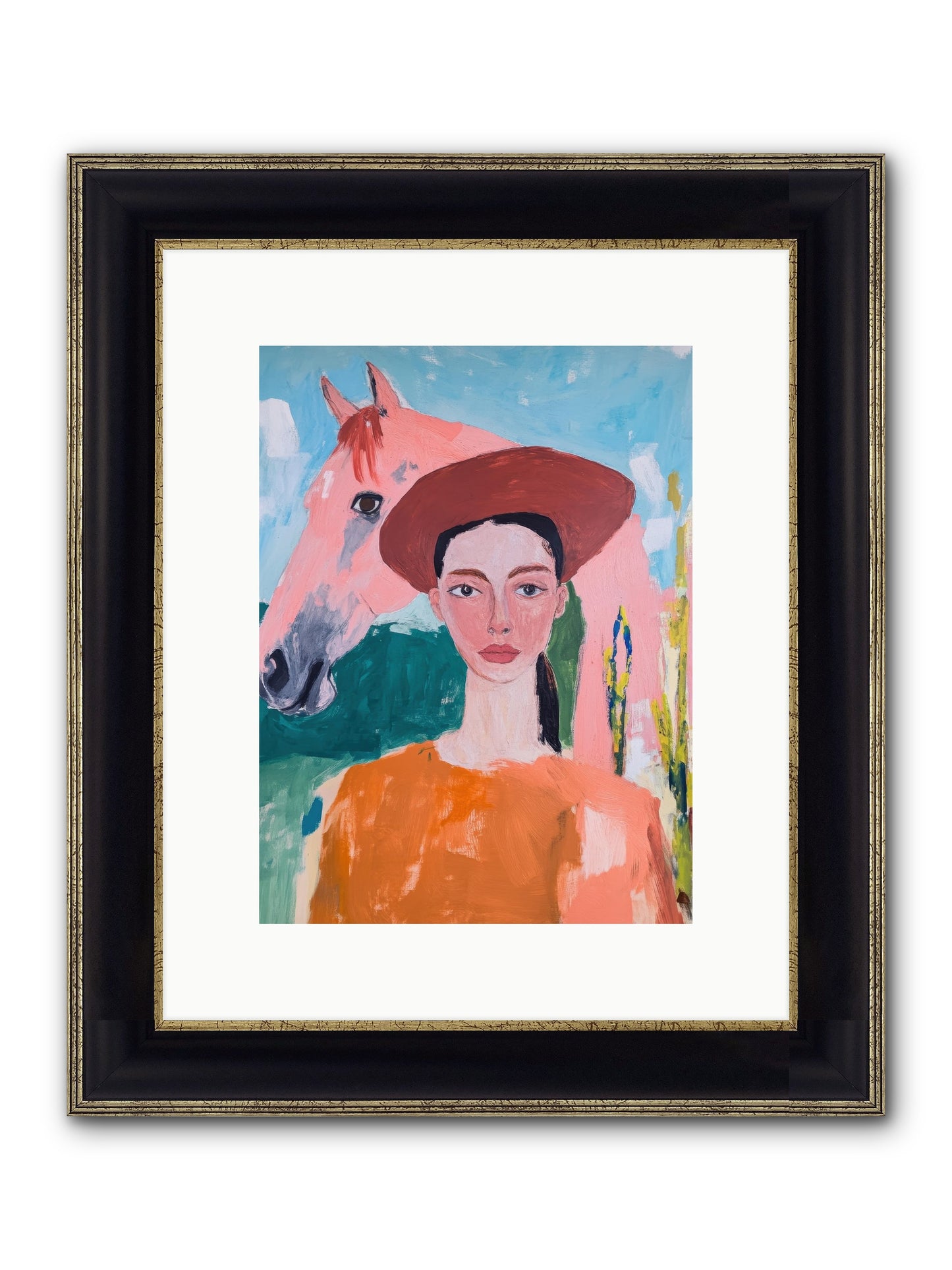 Prairie Dawn Rider Framed Print - Black & Gold 9x12