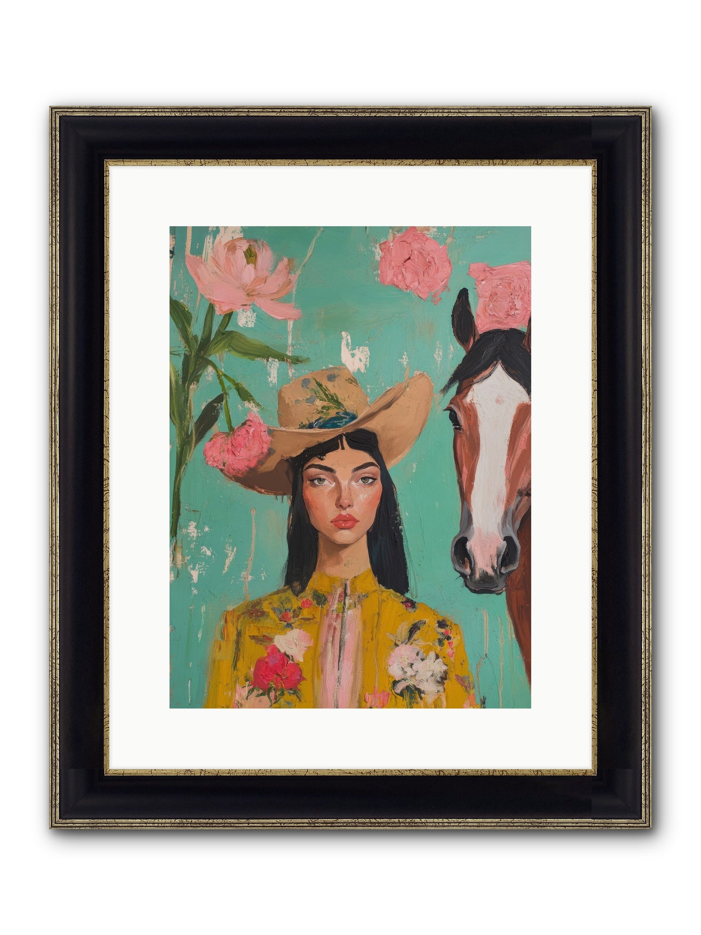 Prairie Duchess Framed Print - Black & Gold 12x16