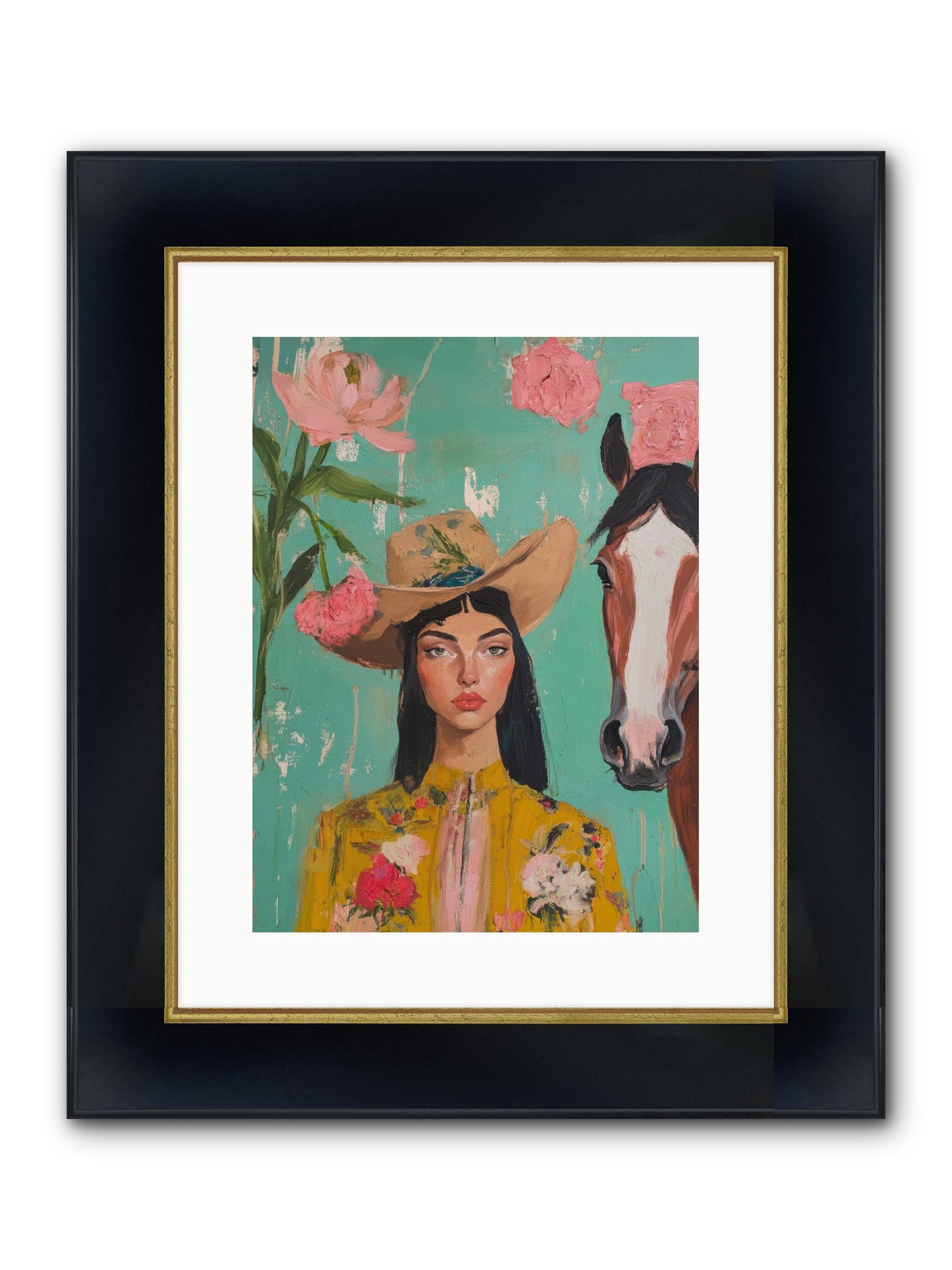 Prairie Duchess Framed Print - Wide Black w/Gold 12x16