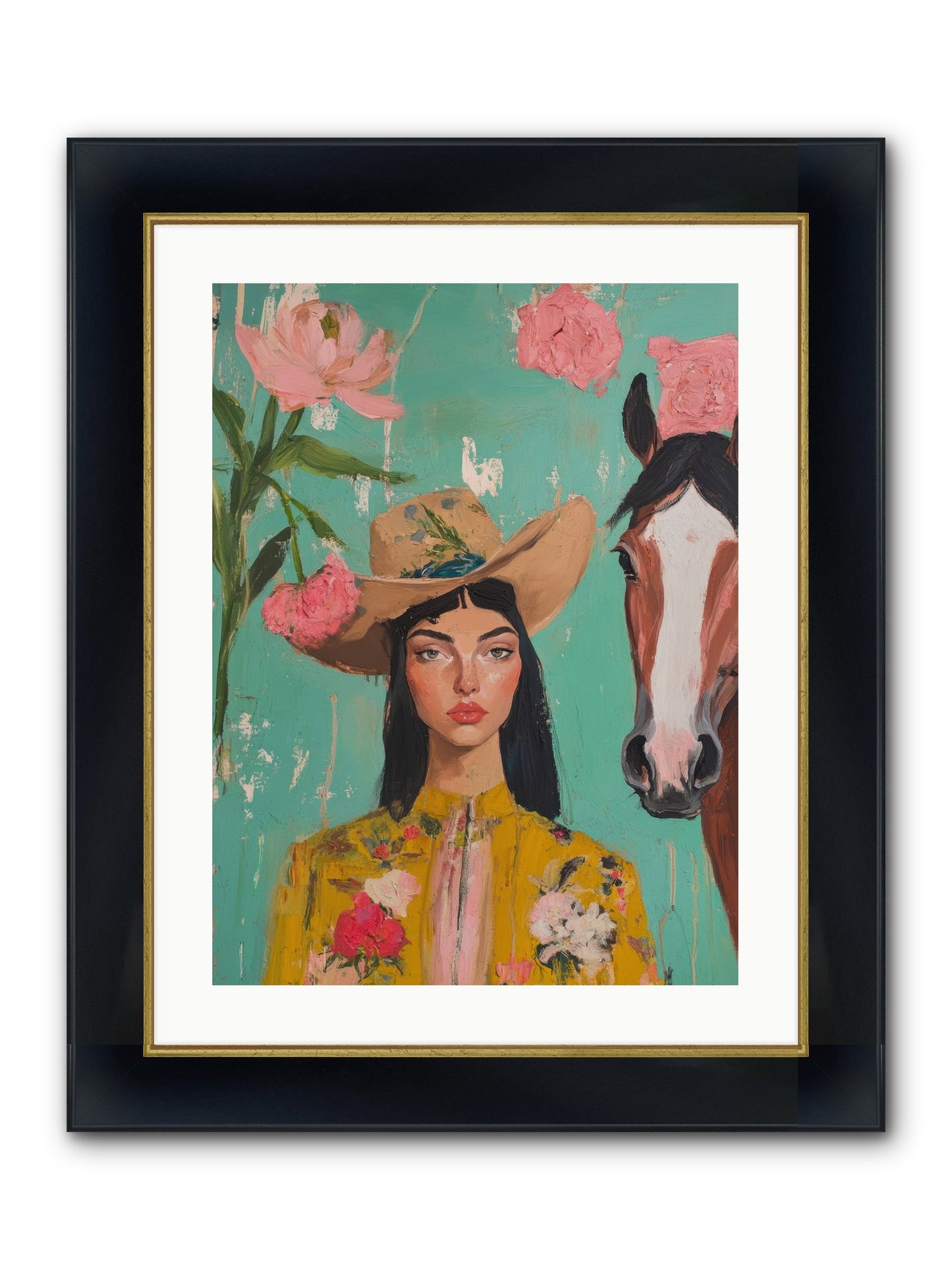 Prairie Duchess Framed Print - Wide Black w/Gold 18x24