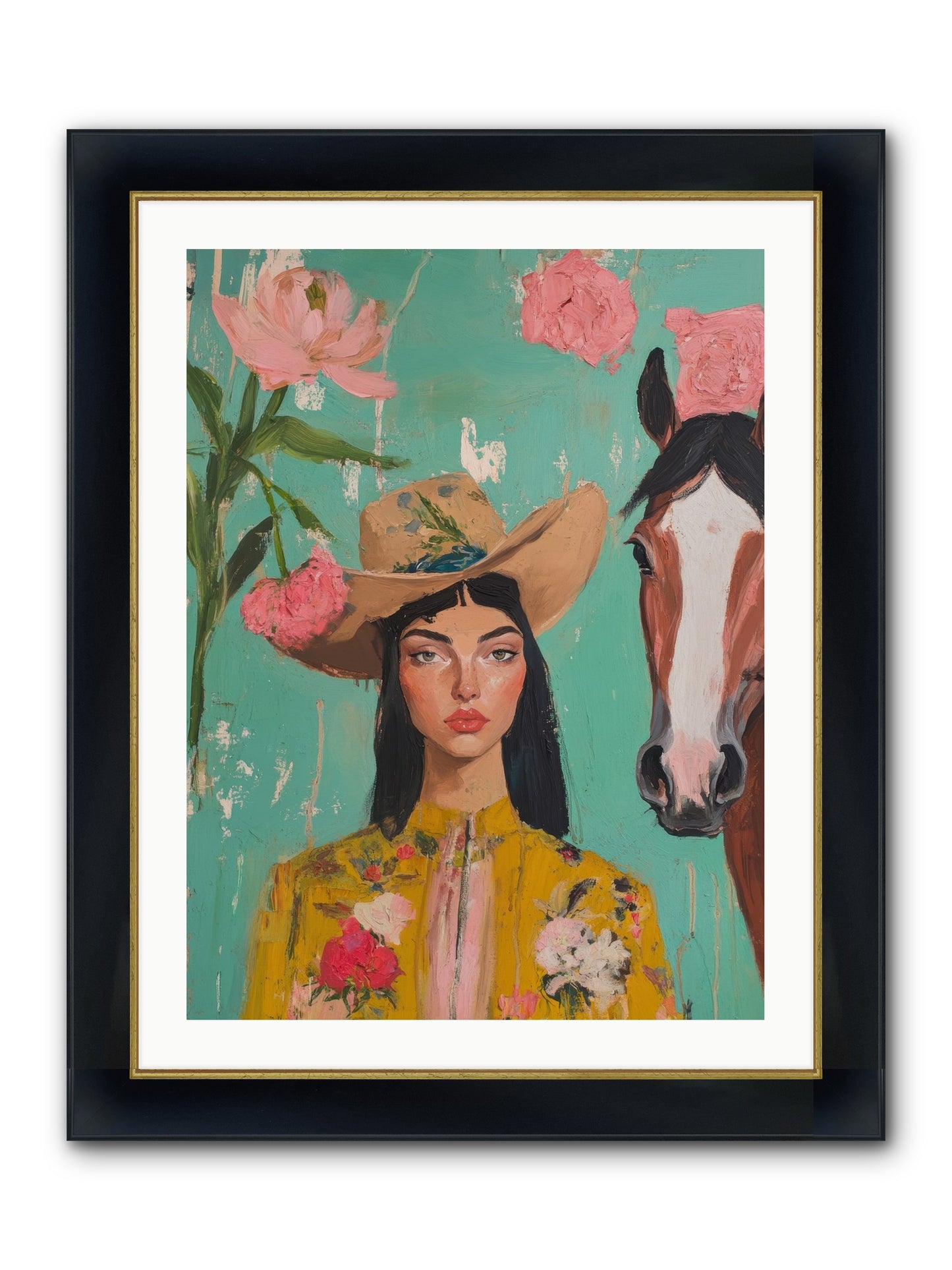 Prairie Duchess Framed Print - Wide Black w/Gold 24x32