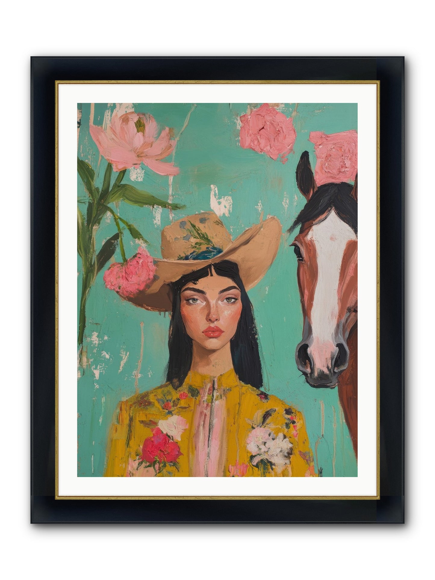 Prairie Duchess Framed Print - Wide Black w/Gold 30x40