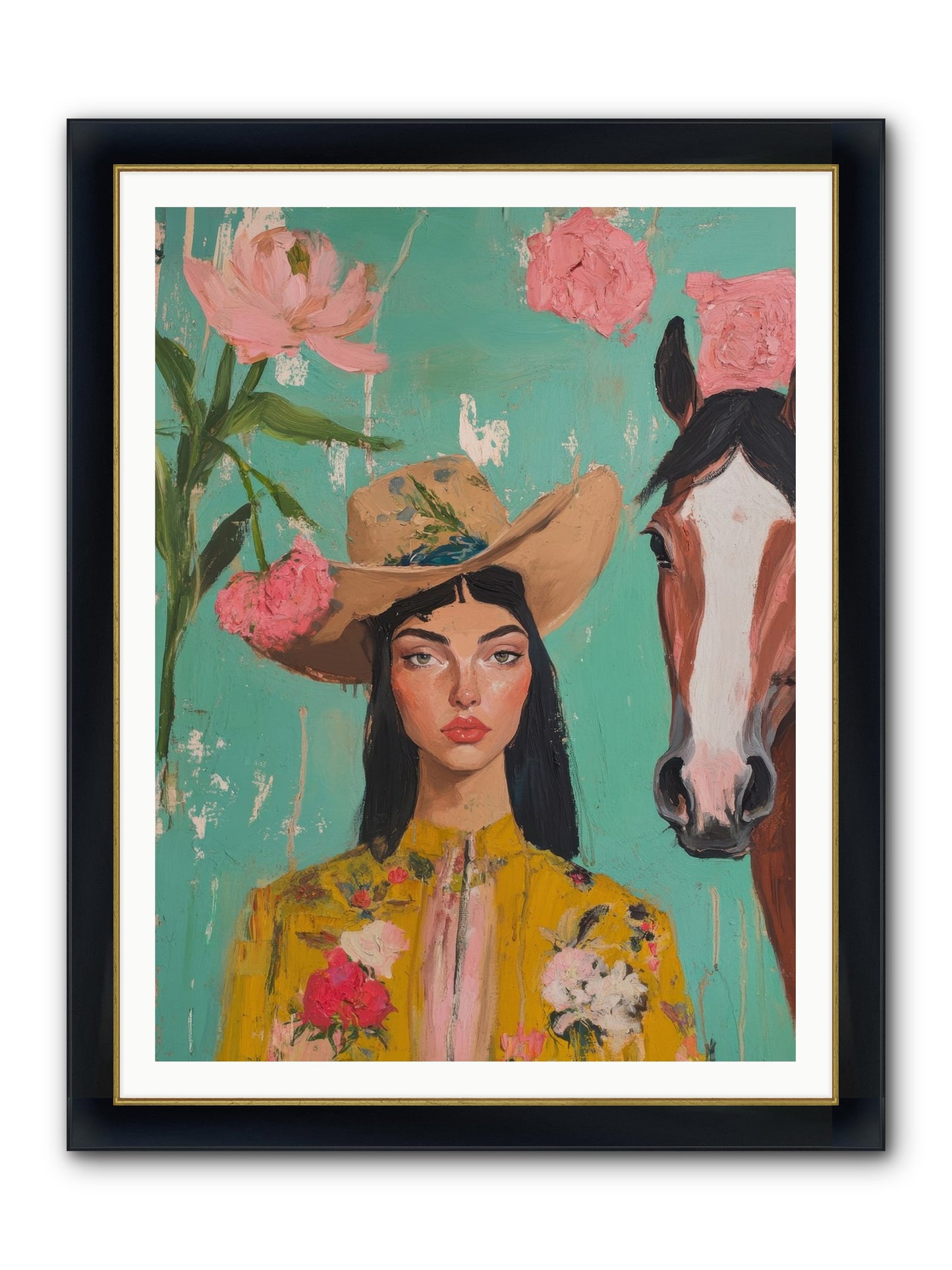 Prairie Duchess Framed Print - Wide Black w/Gold 36x48