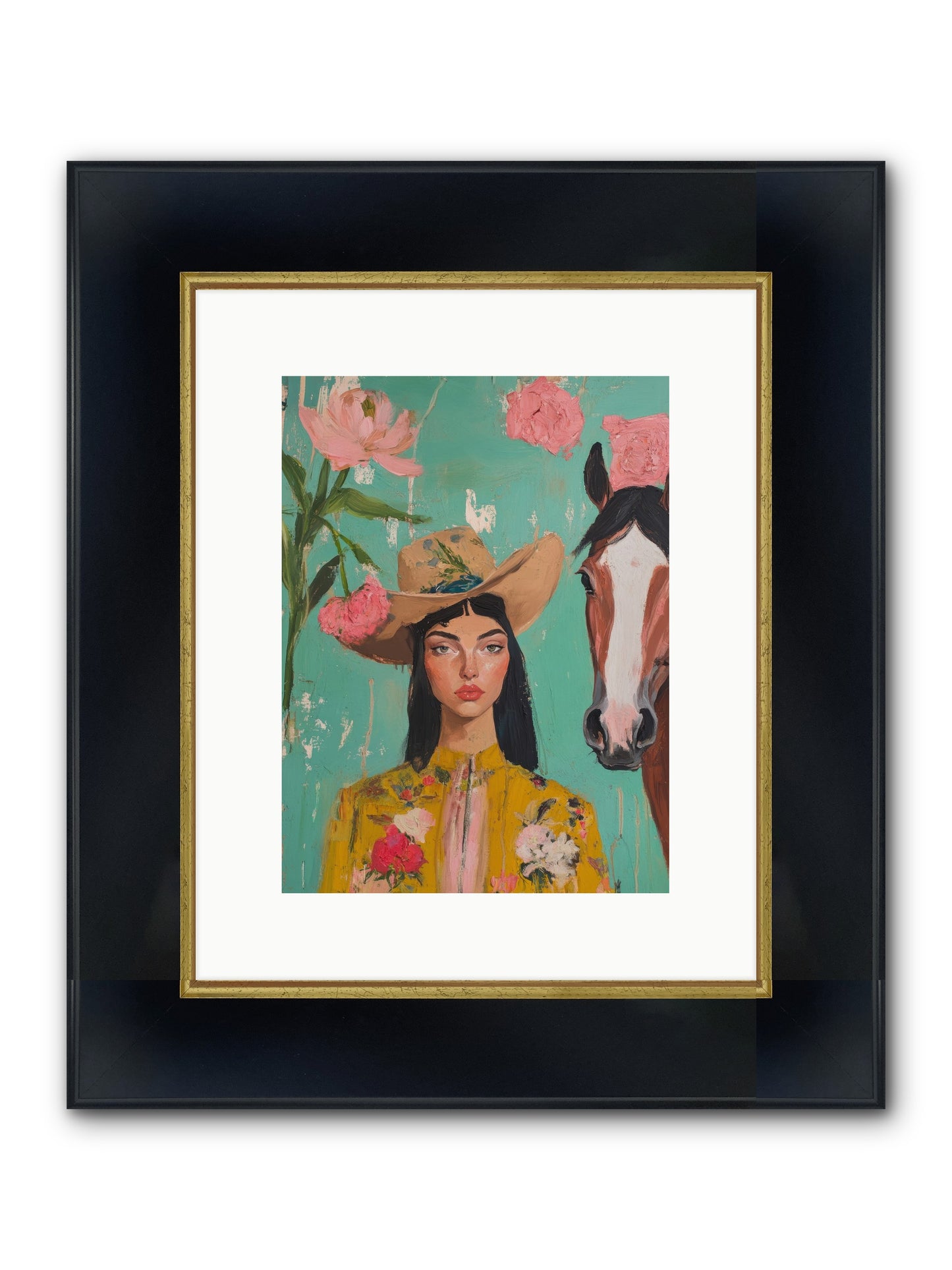 Prairie Duchess Framed Print - Wide Black w/Gold 9x12