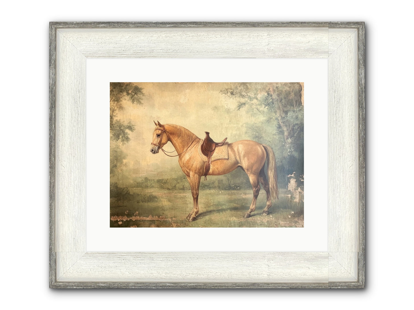 Prairie Gold Framed Print - Driftwood White 16x12
