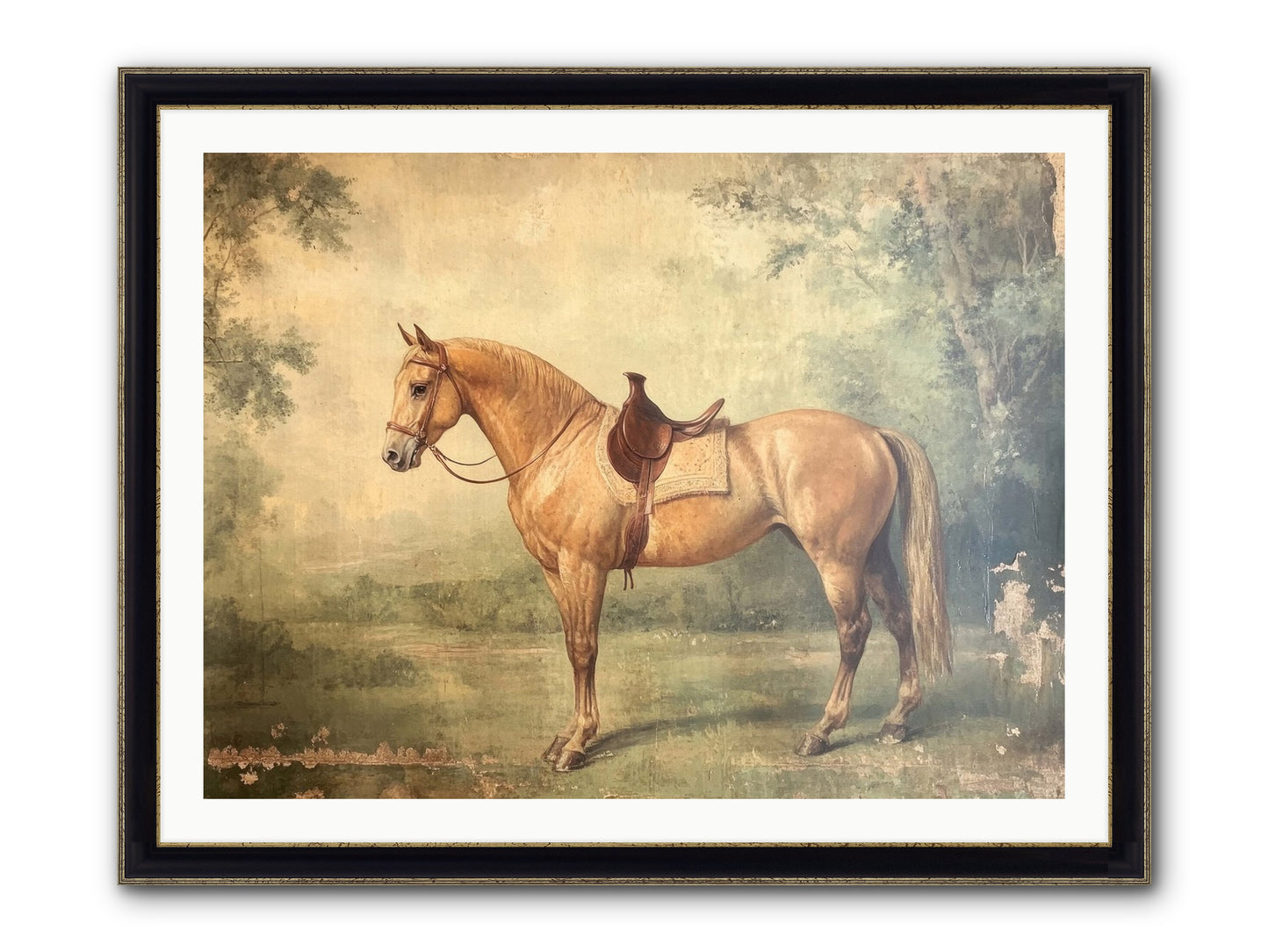 Prairie Gold Framed Print - Black & Gold 40x30