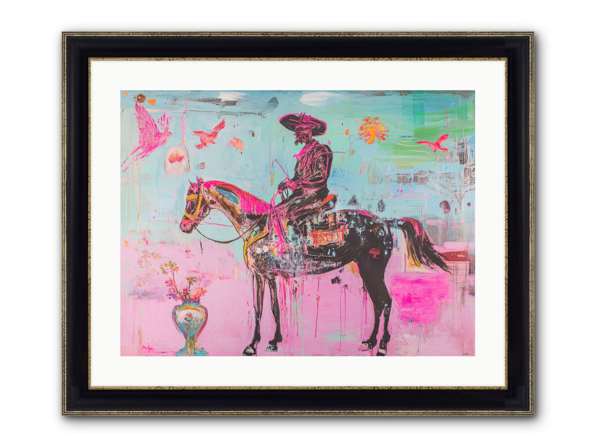 Prairie Thunderstorm Framed Print - Black & Gold 24x18