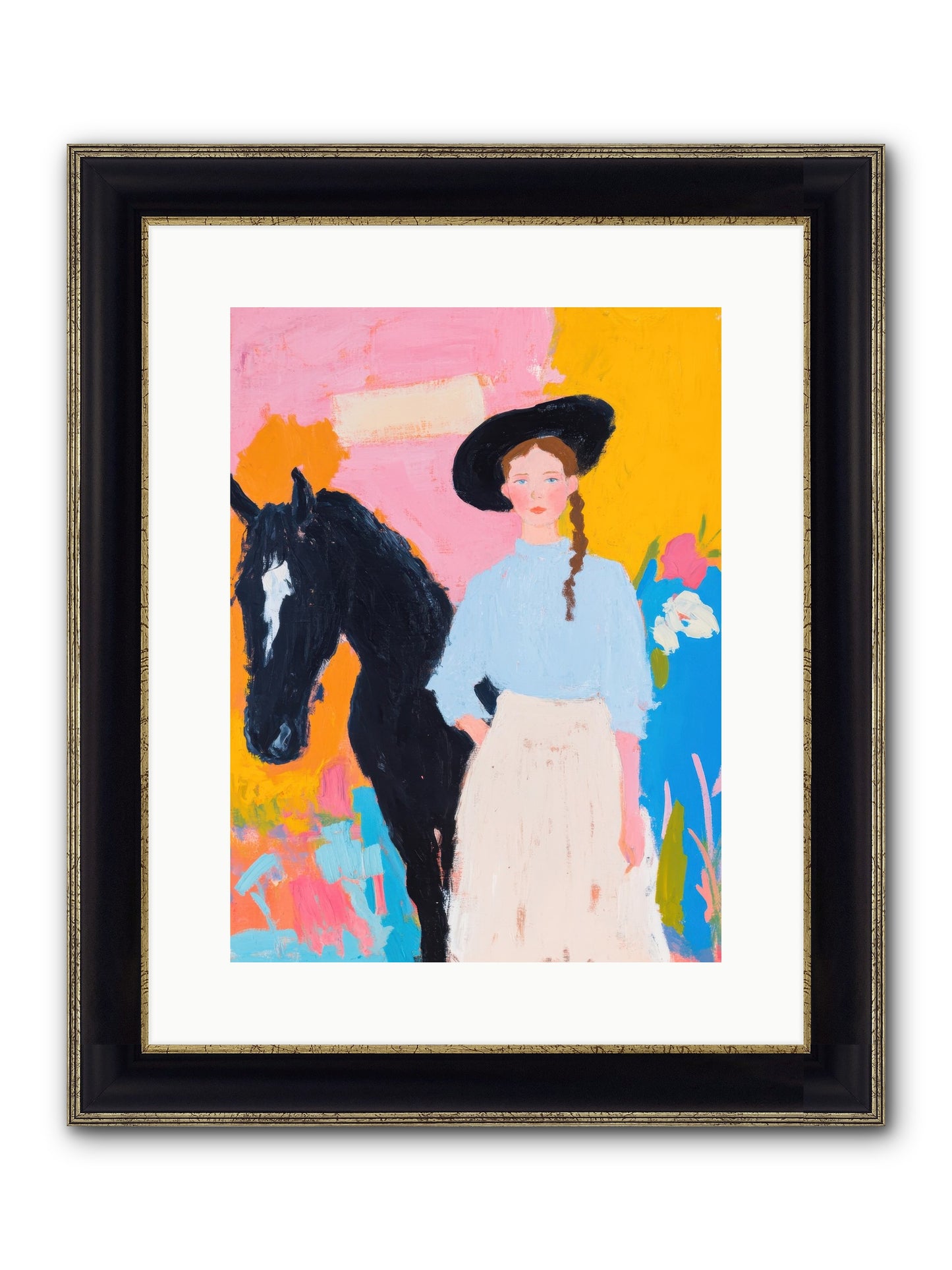 Prairie Wind Framed Print - Black & Gold 12x16