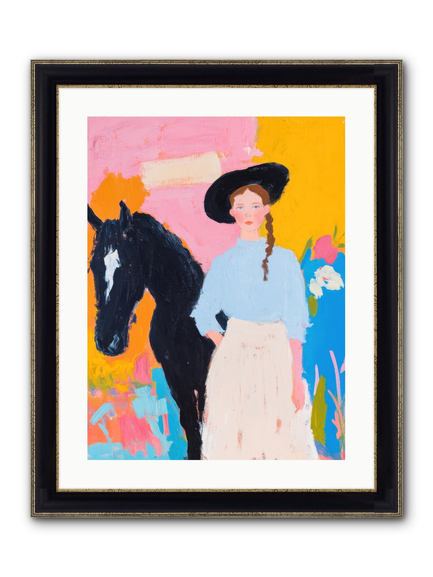 Prairie Wind Framed Print - Black & Gold 18x24