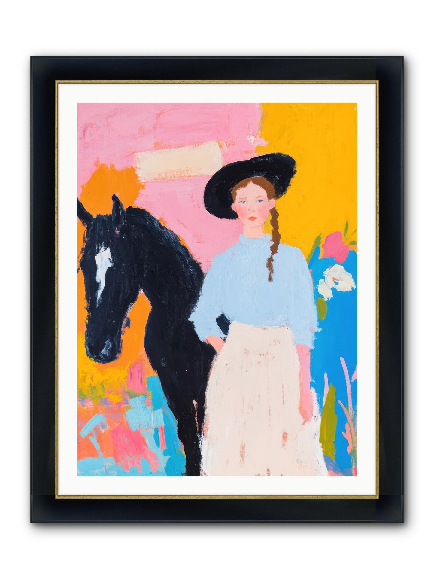 Prairie Wind Framed Print - Wide Black w/Gold 30x40