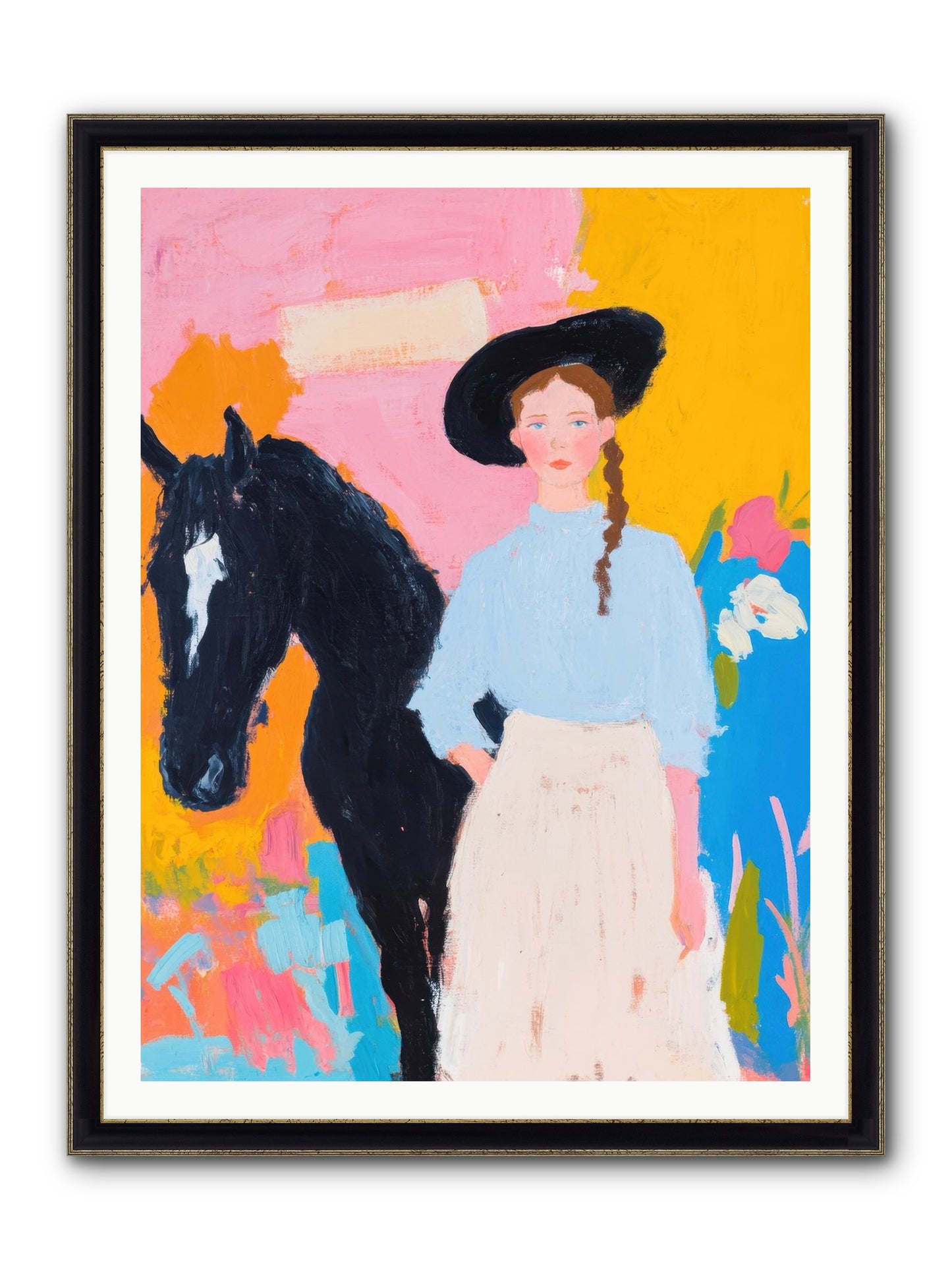 Prairie Wind Framed Print - Black & Gold 36x48