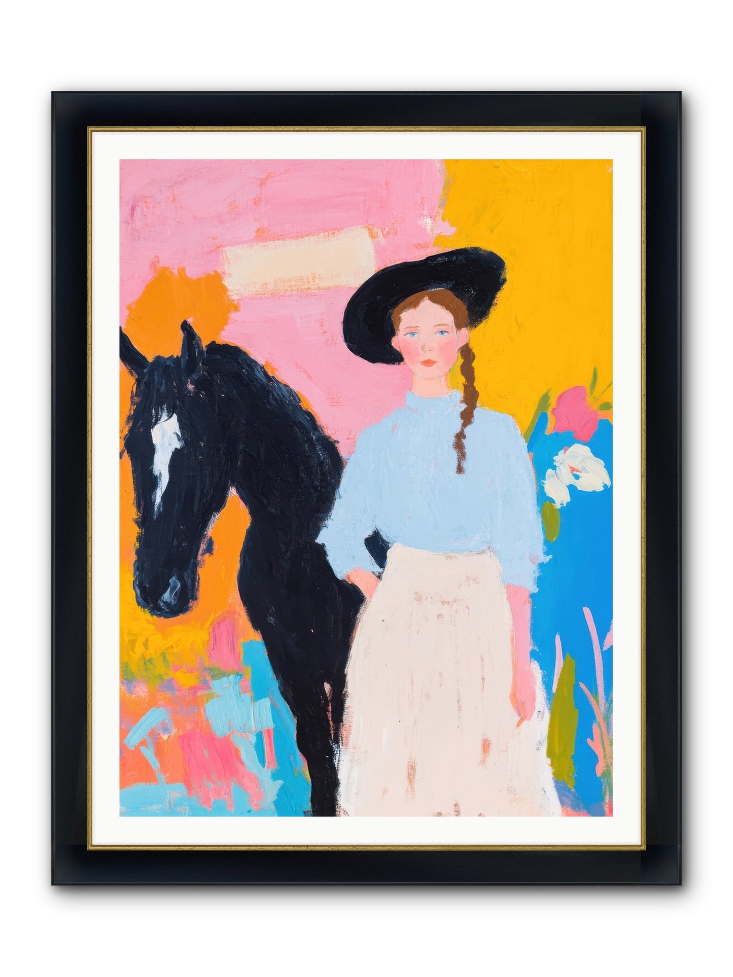 Prairie Wind Framed Print - Wide Black w/Gold 36x48