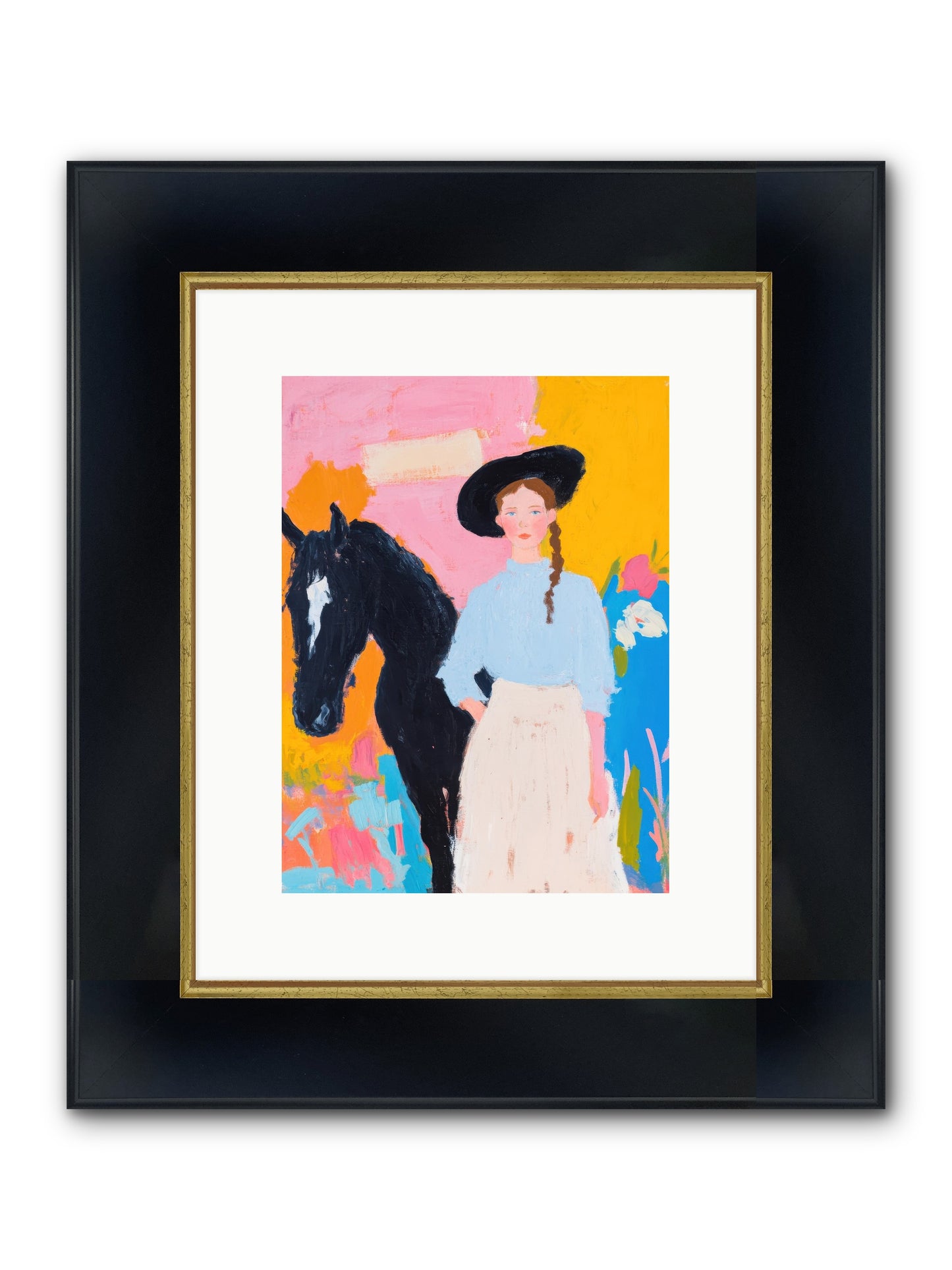 Prairie Wind Framed Print - Wide Black w/Gold 9x12