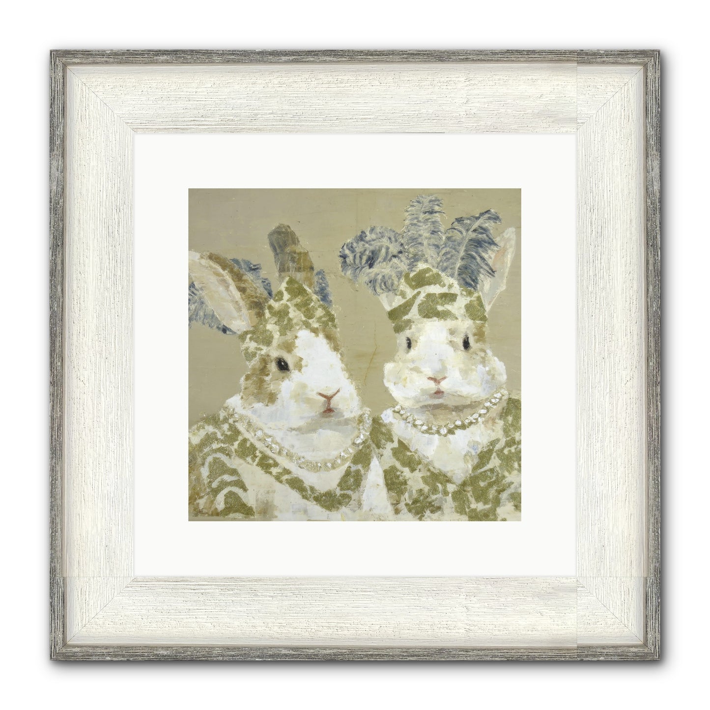 Prelude In Paisley Framed Print - Driftwood White 12x12
