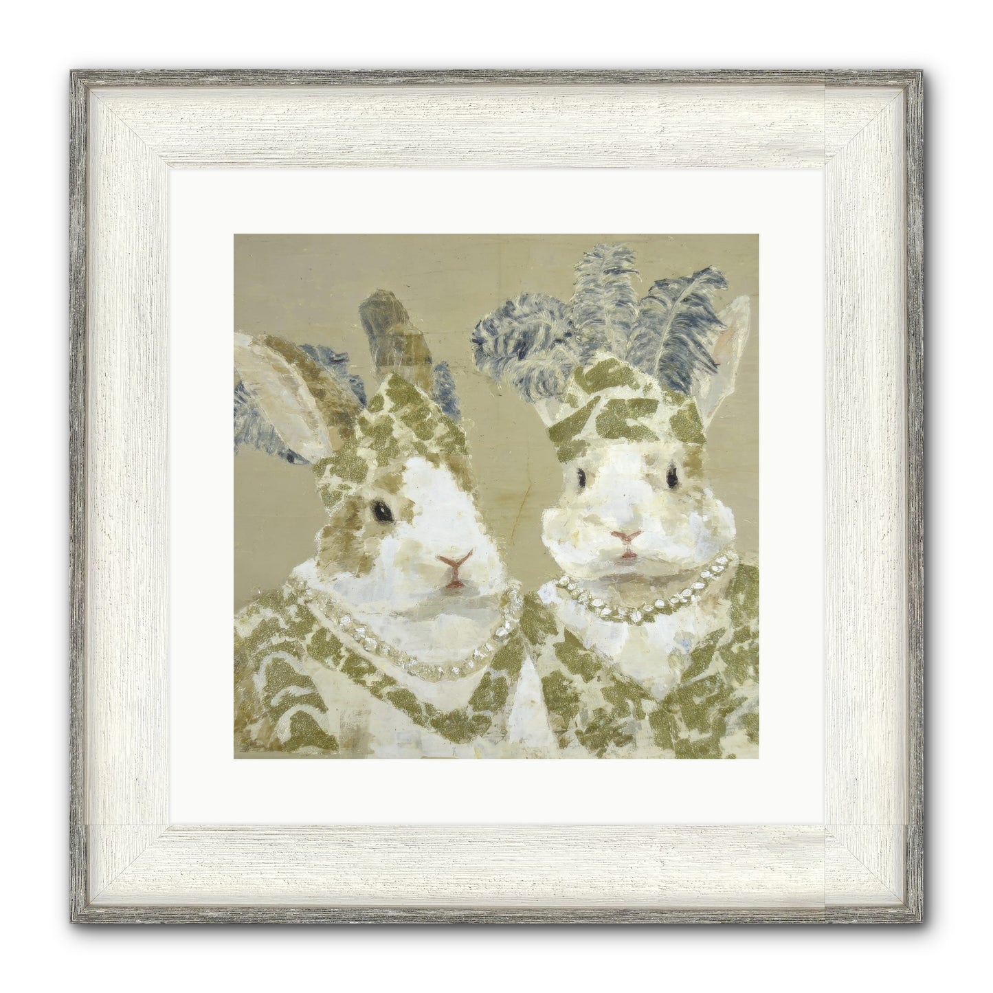 Prelude In Paisley Framed Print - Driftwood White 16x16