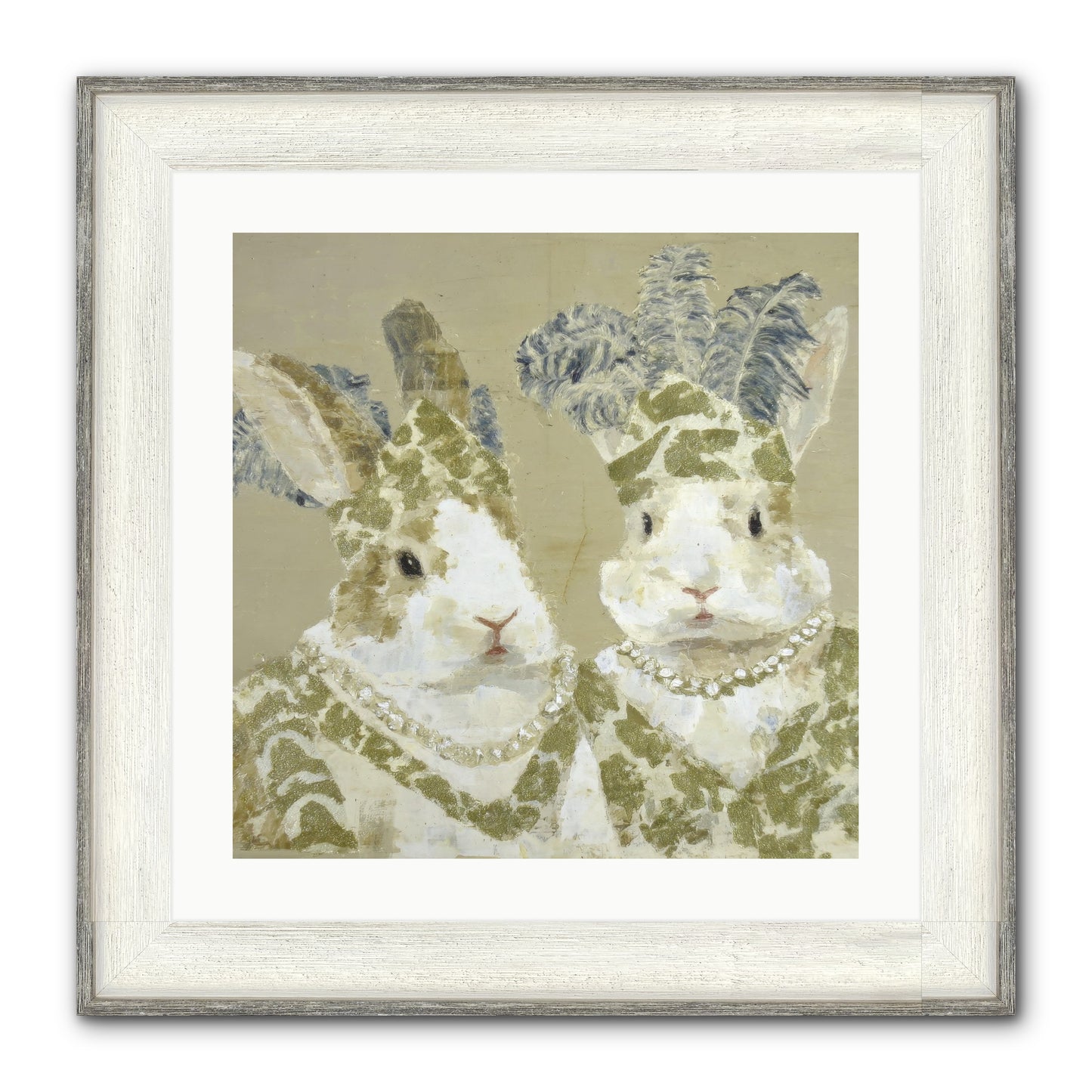 Prelude In Paisley Framed Print - Driftwood White 20x20