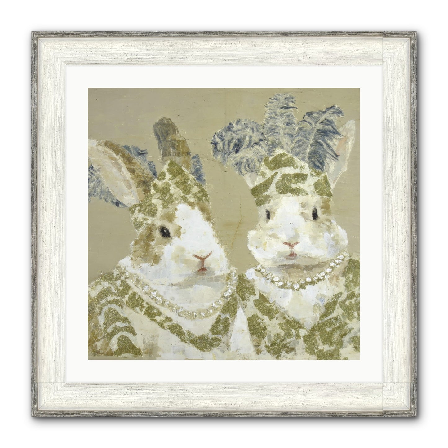 Prelude In Paisley Framed Print - Driftwood White 24x24