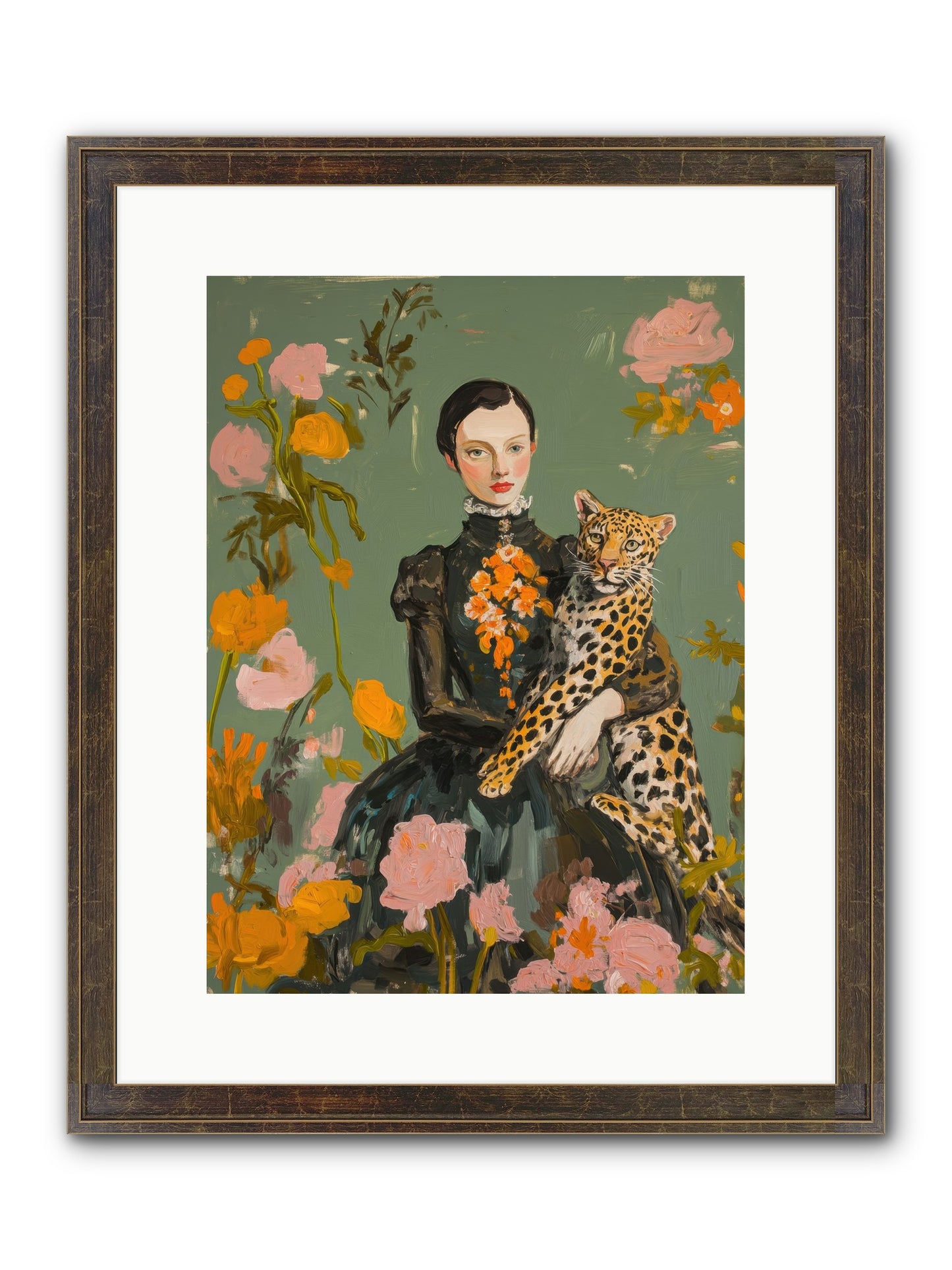 Prescient Muse Framed Print - Slimwoods Black/Gold 12x16