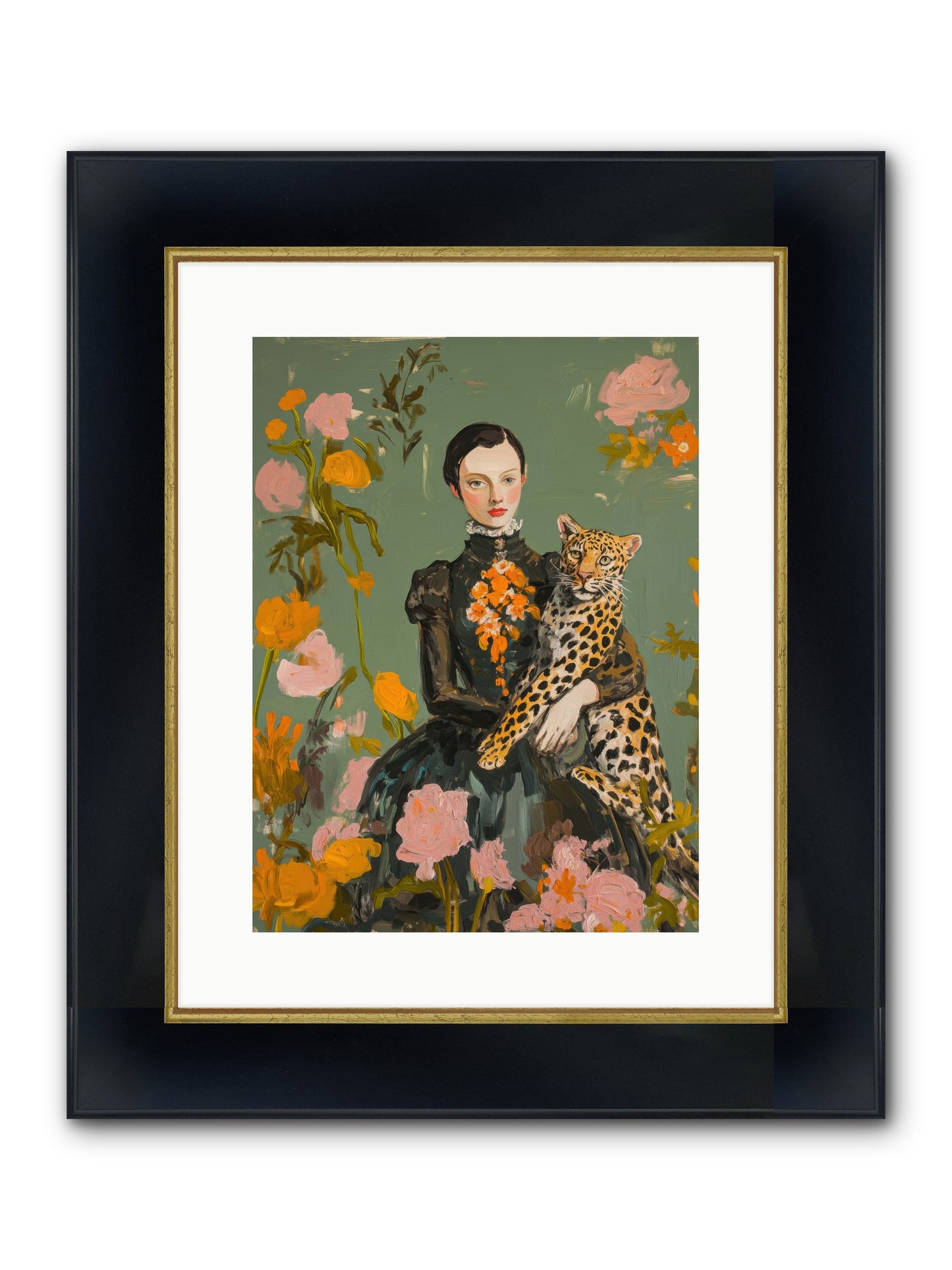 Prescient Muse Framed Print - Wide Black w/Gold 12x16