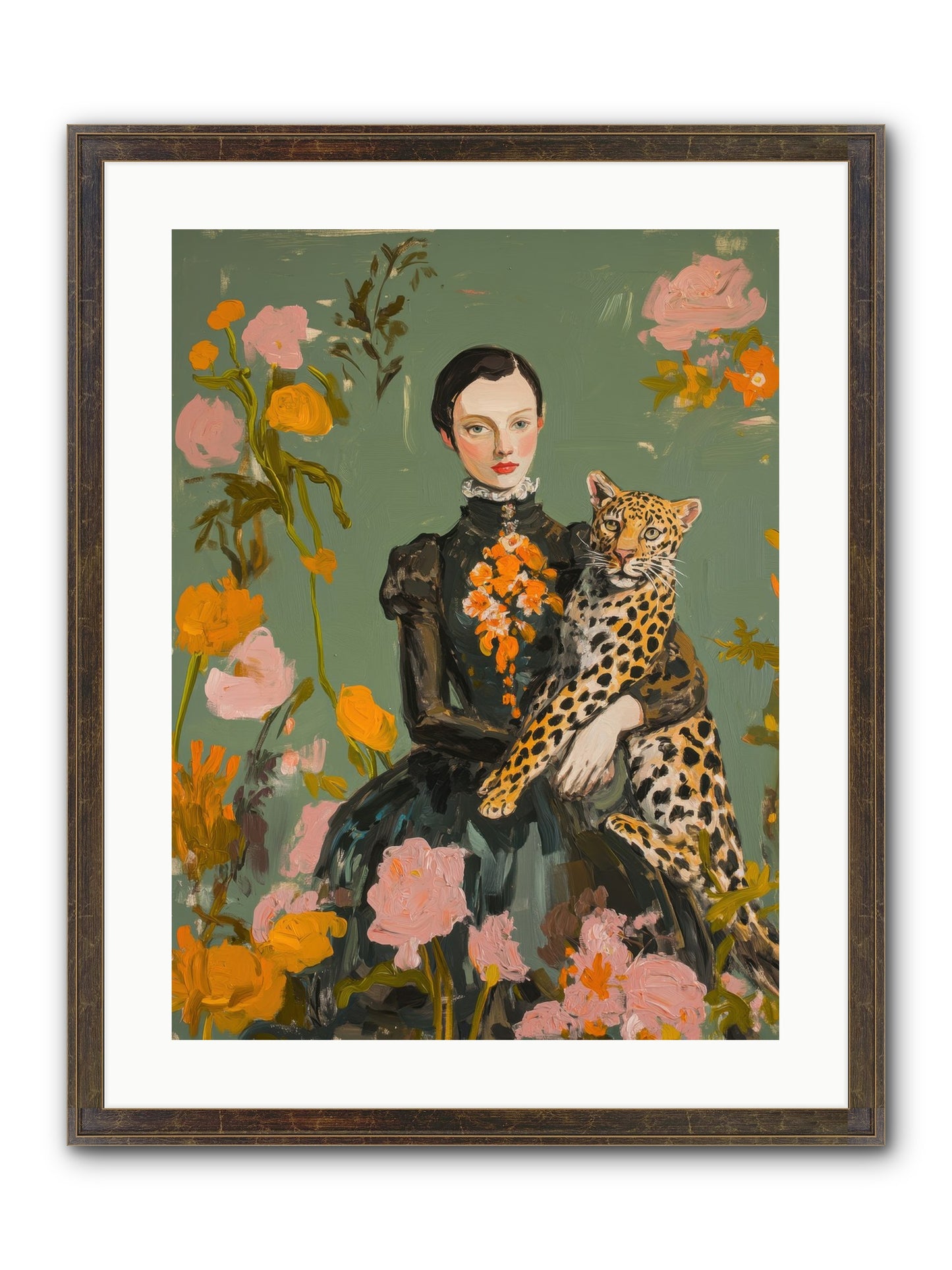 Prescient Muse Framed Print - Slimwoods Black/Gold 18x24
