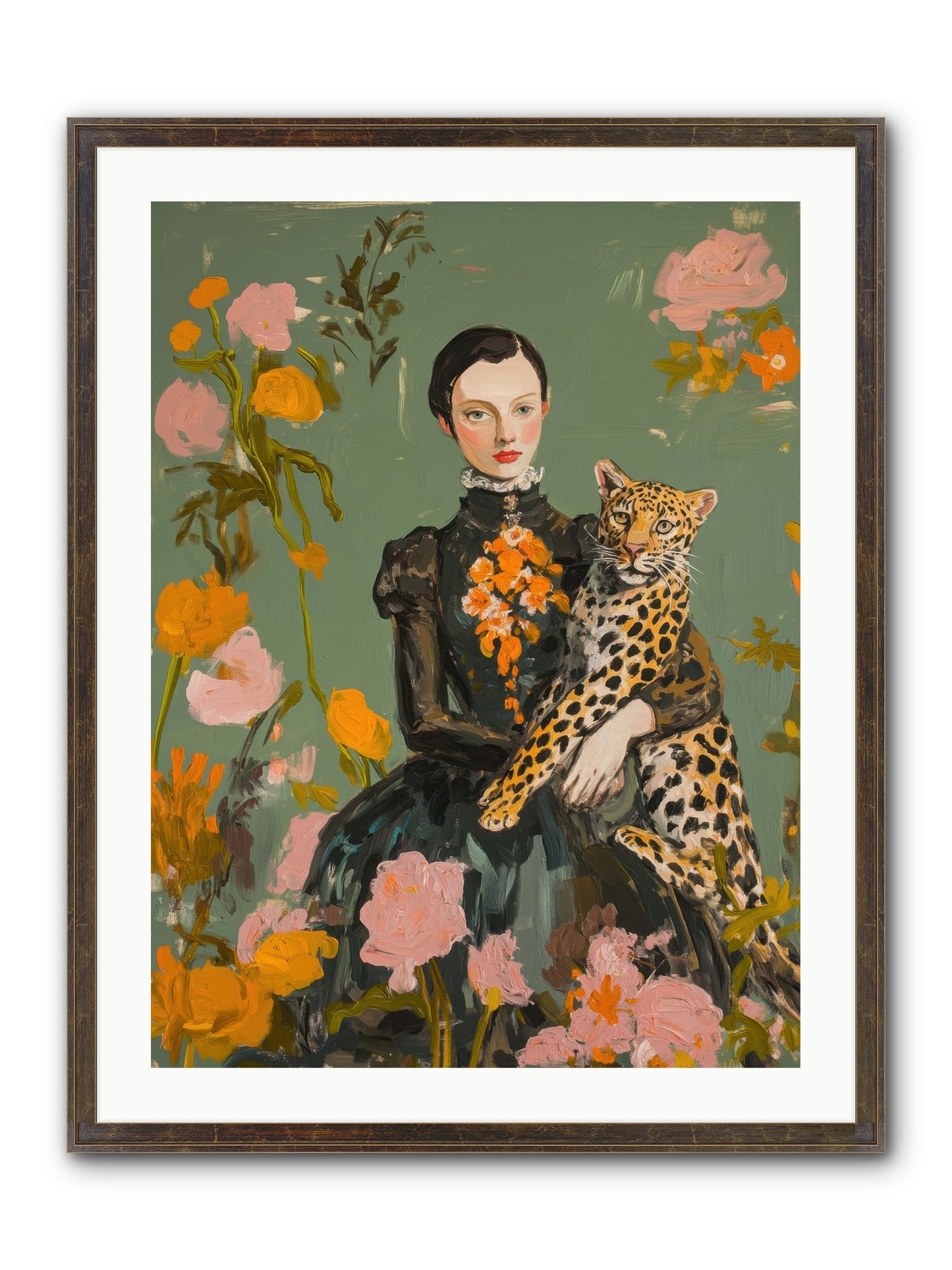 Prescient Muse Framed Print - Slimwoods Black/Gold 24x32