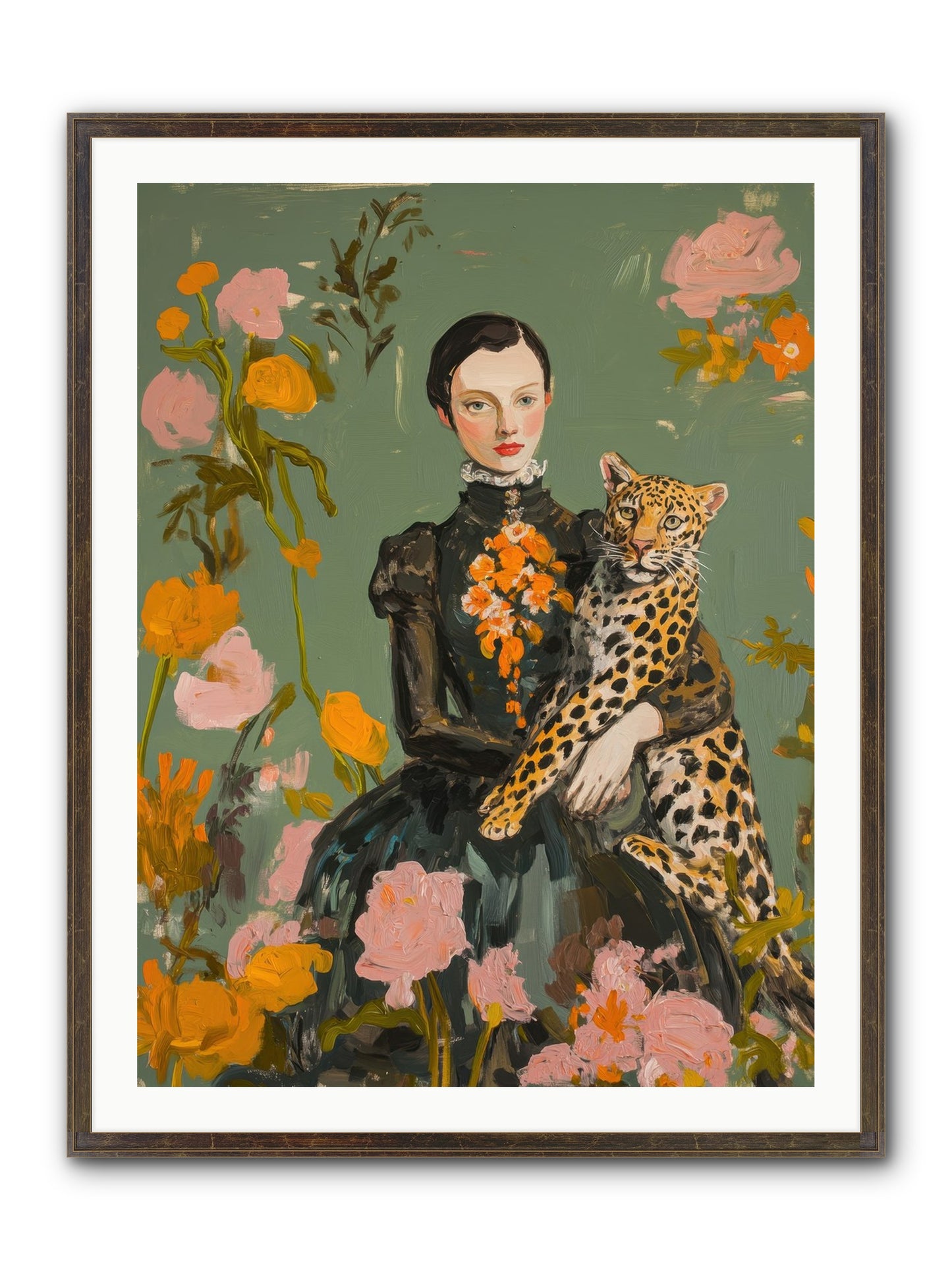 Prescient Muse Framed Print - Slimwoods Black/Gold 30x40
