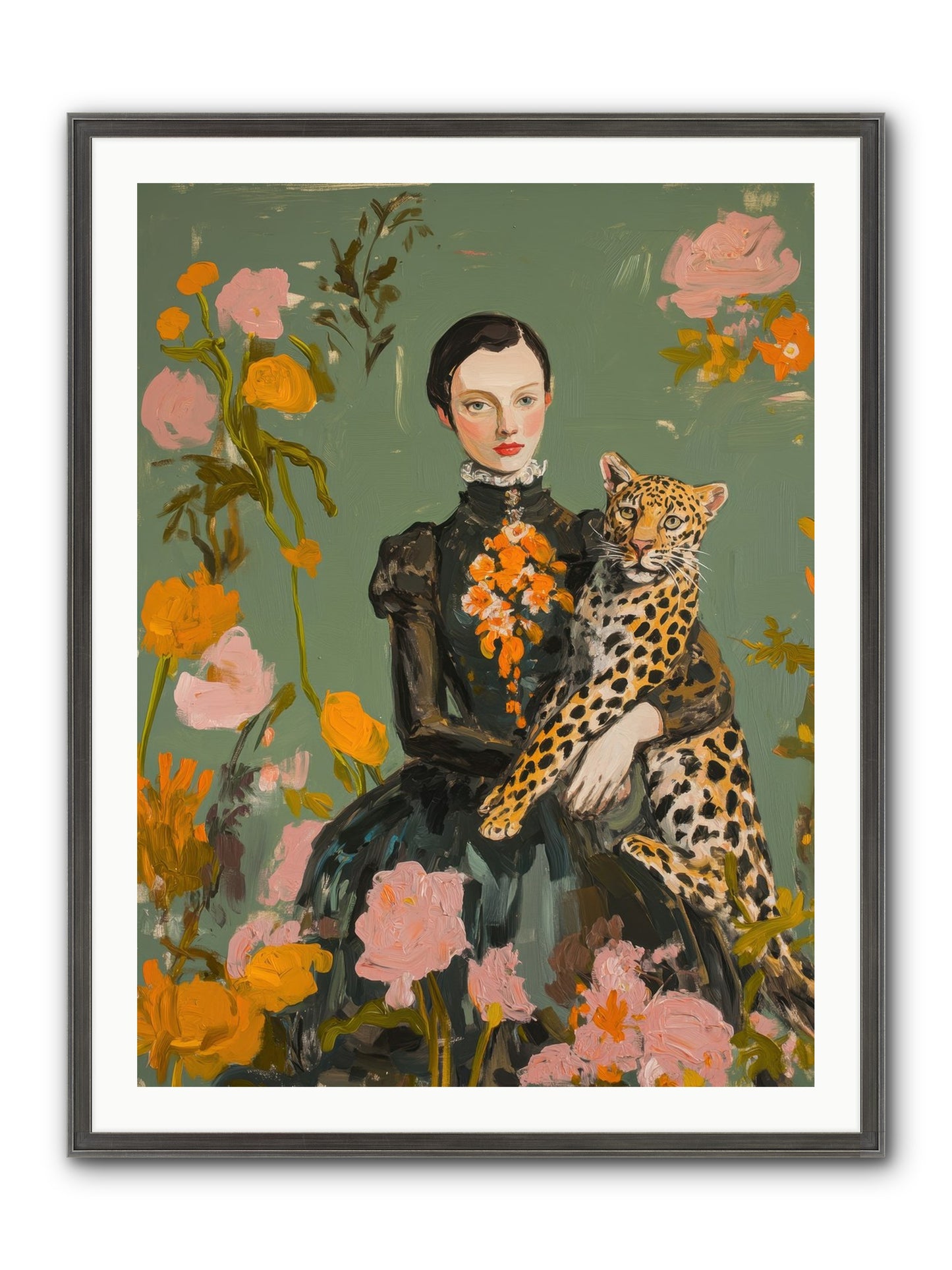 Prescient Muse Framed Print - Slimwoods Black/Silver 30x40