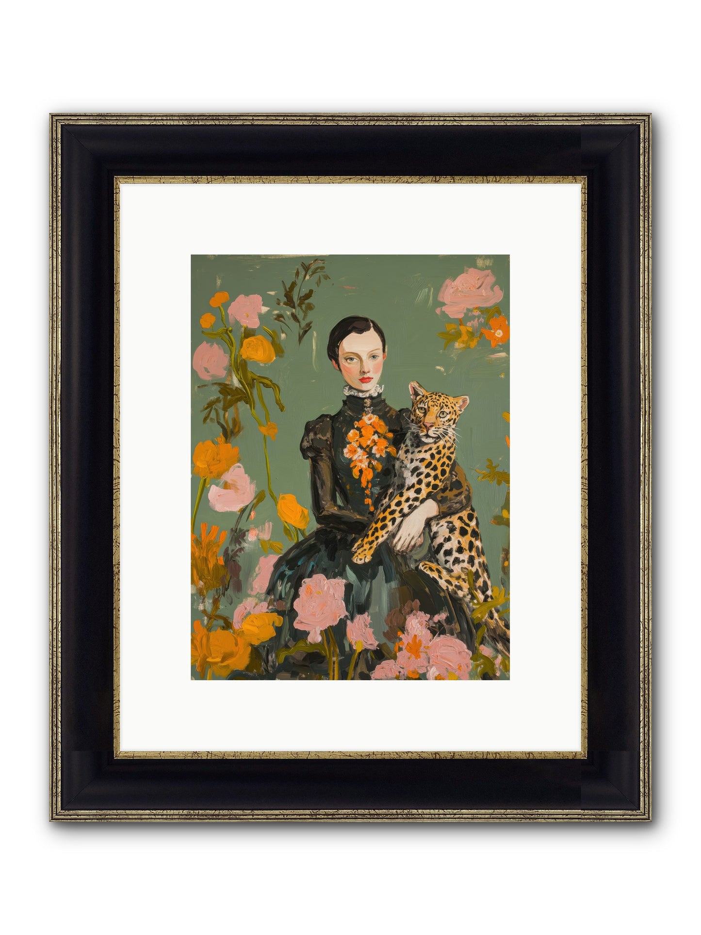Prescient Muse Framed Print - Black & Gold 9x12