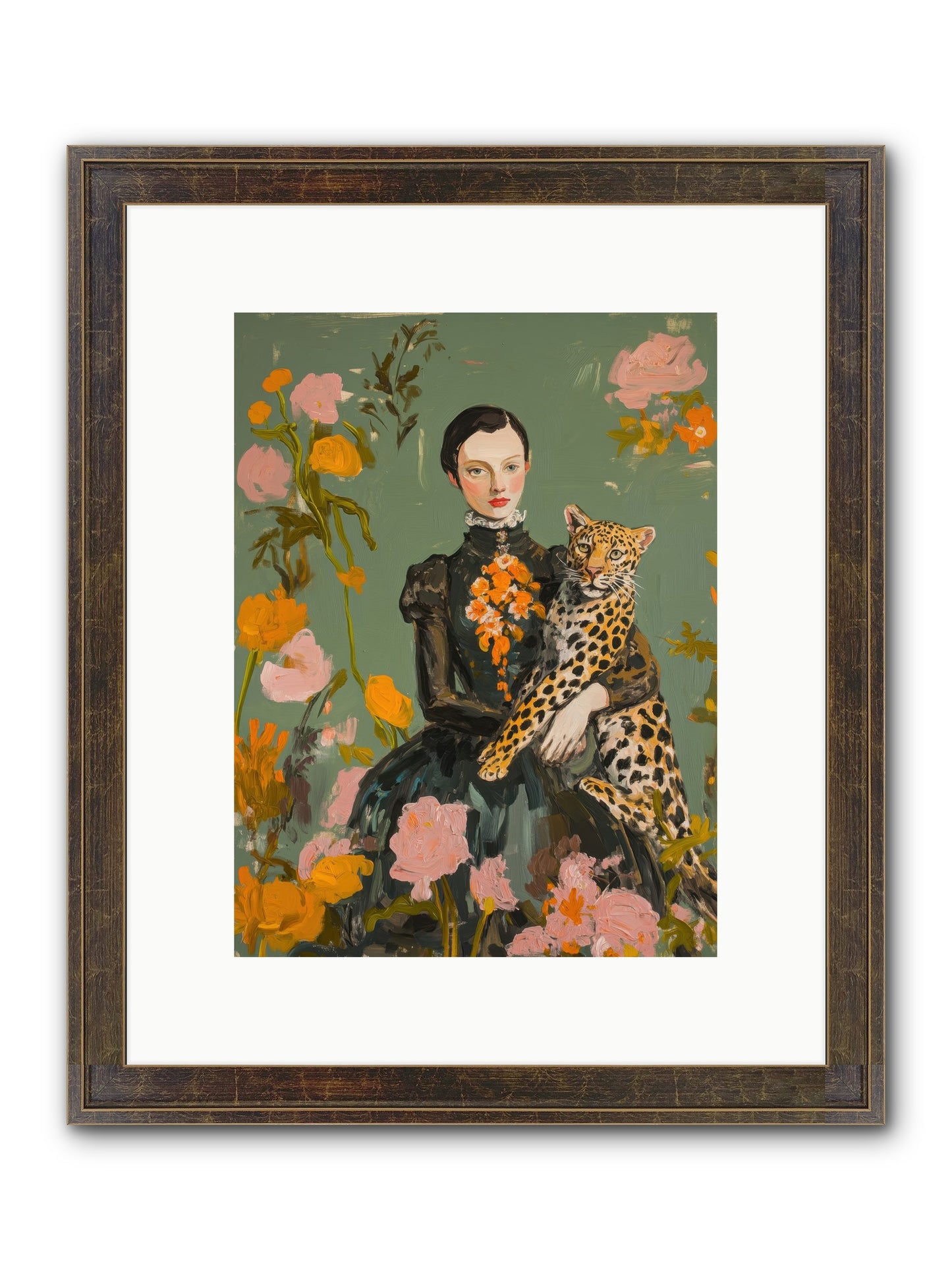Prescient Muse Framed Print - Slimwoods Black/Gold 9x12